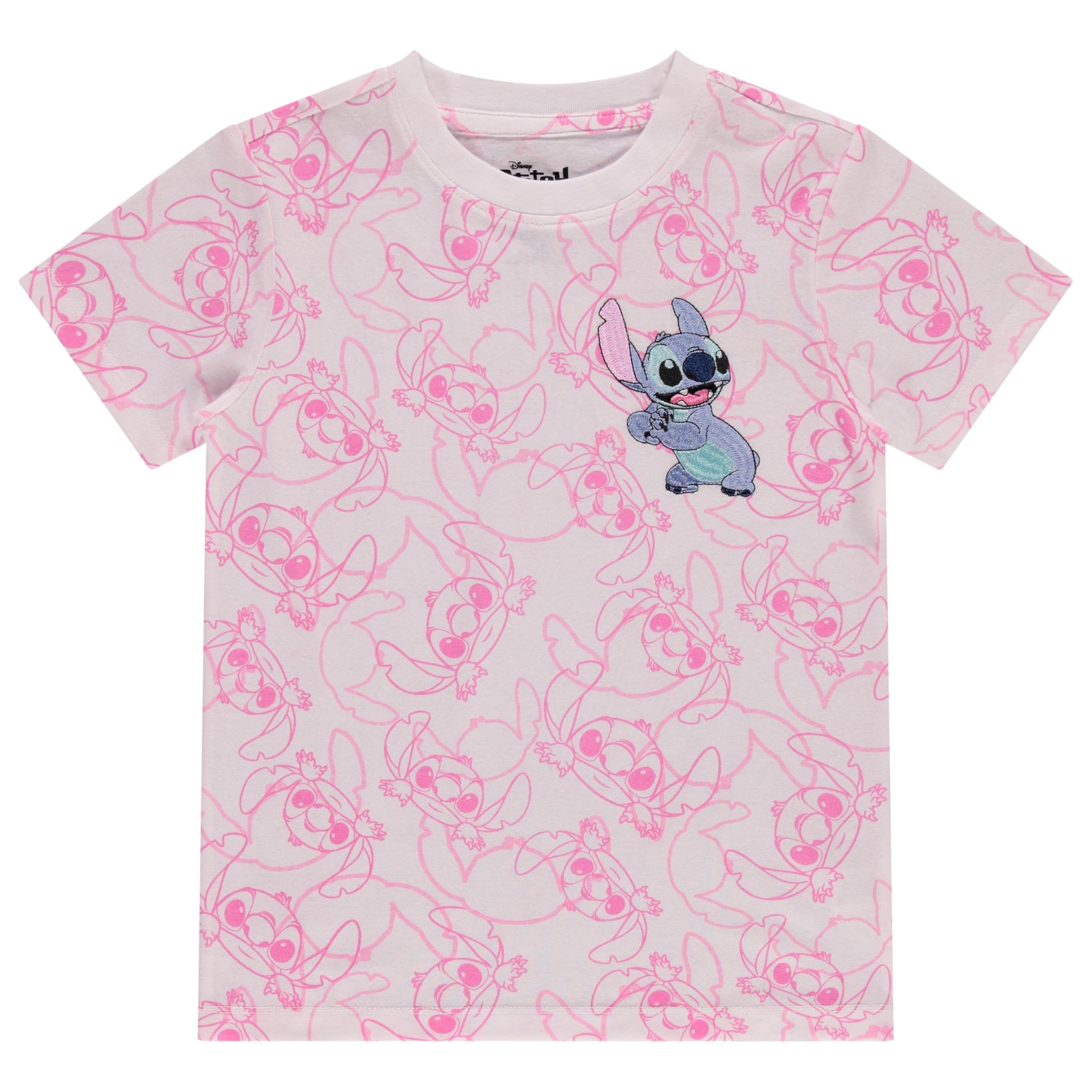 Disney Lilo and Stitch Girls Short Sleeve T-Shirt- Stitch Girls Tee Sizes 4-16