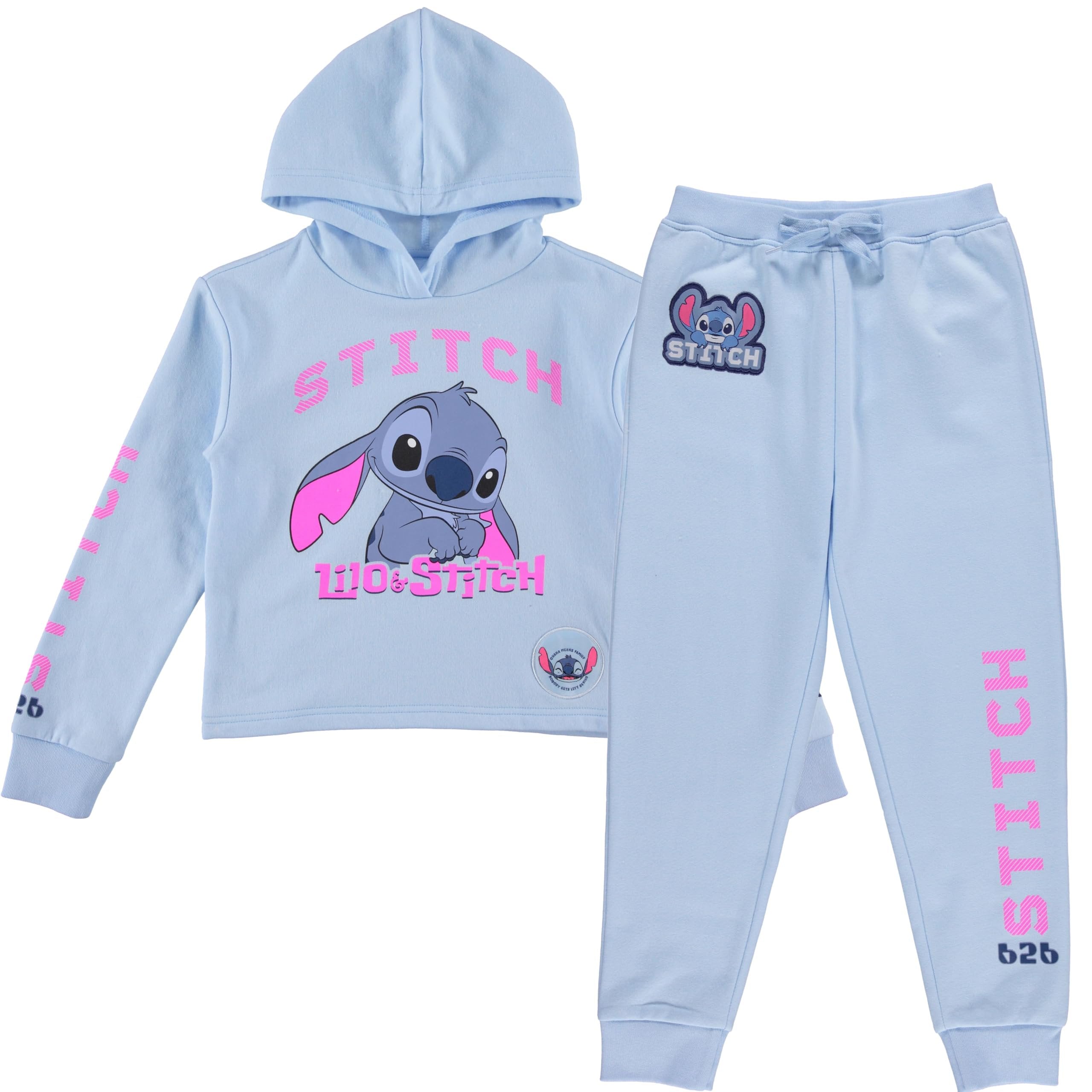 Disney Lilo & Stitch Clothing Set, Sweatshirt Hoodie and Jogger, 2-Piece Outfit Set - Girls Sizes 4-16 Mint
