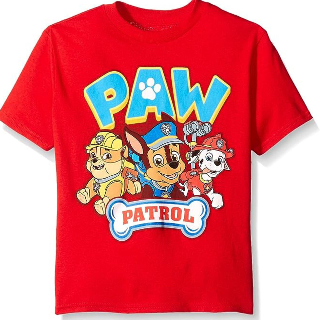 Paw Patrol Boys Short Sleeve T-Shirt-Chase, Marshall, Rubble, Zuma, Rocky-Nick Jr
