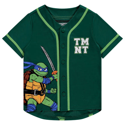 Teenage Mutant Ninja Turtles Boys Baseball Jersey Shirt and Shorts Clothing Set- Little and Big Boys Sizes 4-20