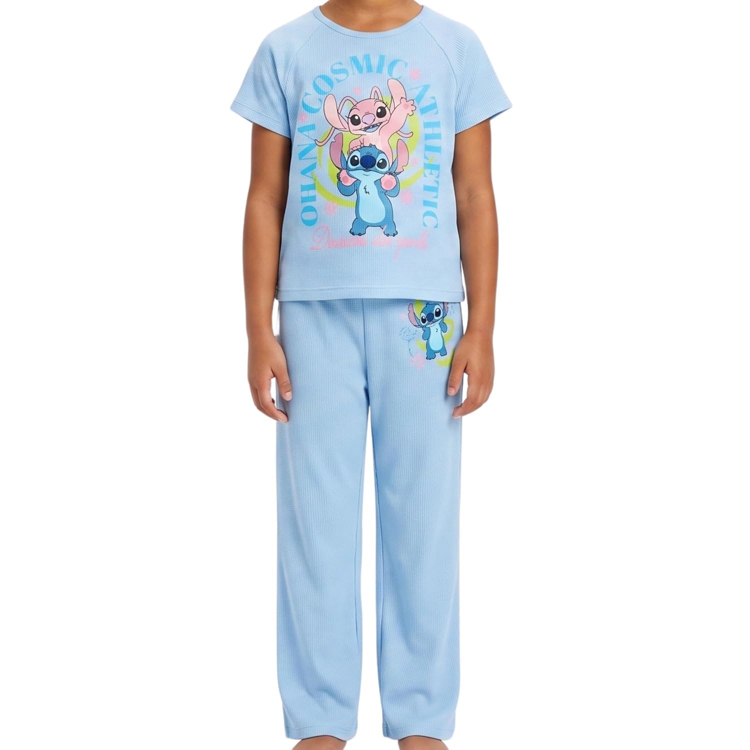 Disney Lilo & Stitch Girls 2 Piece Outfit Set – Graphic T-Shirt with Jogger or Wide Leg Pants - Sizes 4-16