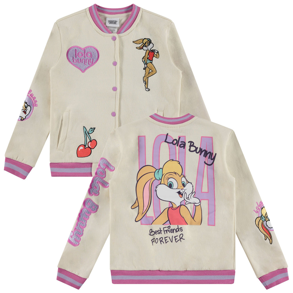 Looney Tunes Lola Bunny Varsity Bomber Jacket - Little and Big Girl Sizes 4-16