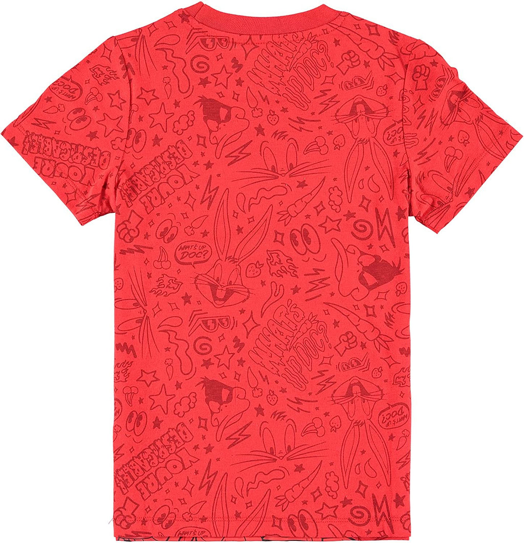 Looney Tunes Boys Short Sleeve T-Shirt - All Over Print T-Shirt Bugs Bunny, Taz, Daffy Duck and Friends