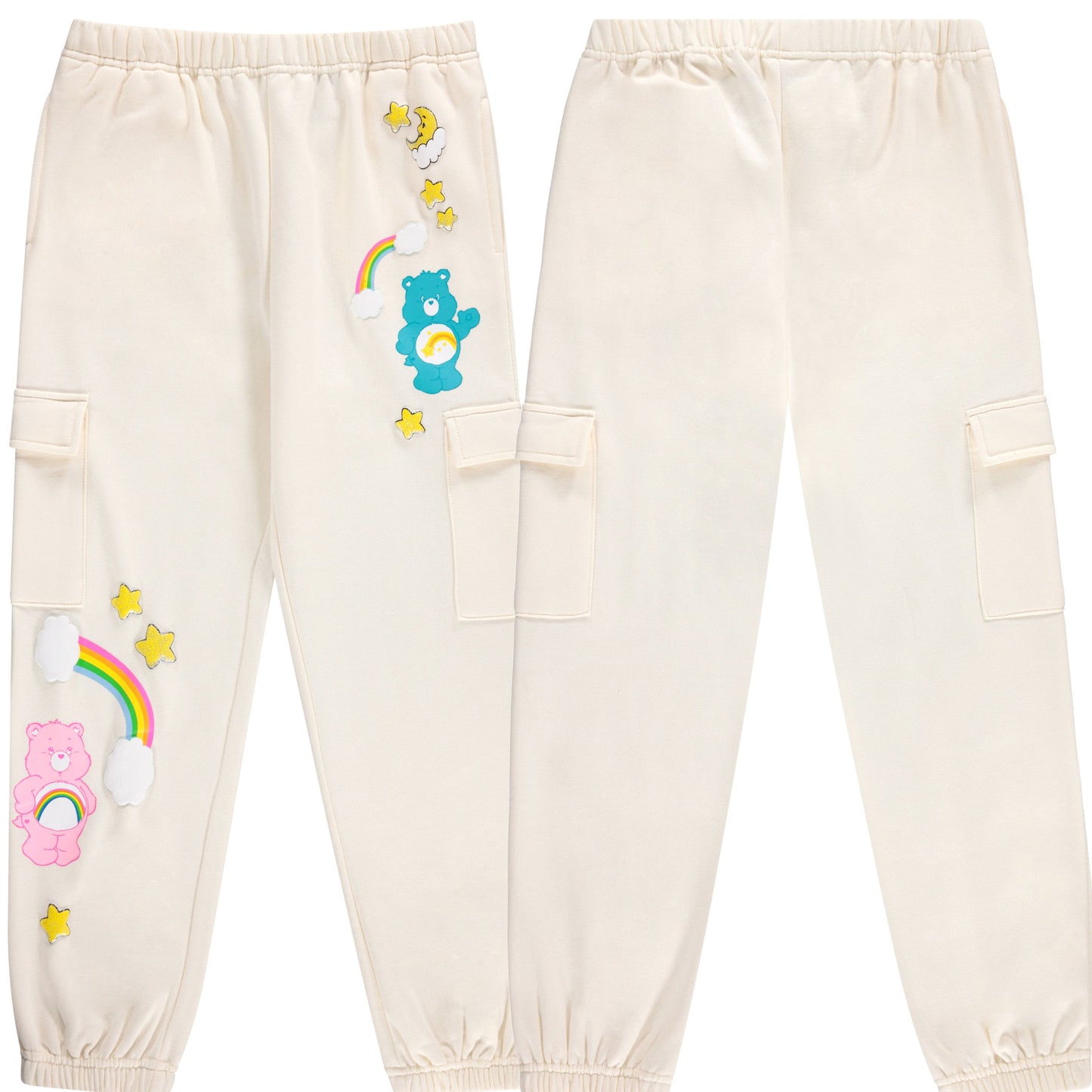 Care Bears Girls Cargo Sweatpants with Pockets Featuring Wish and Cheer Bear- Sizes 4-16