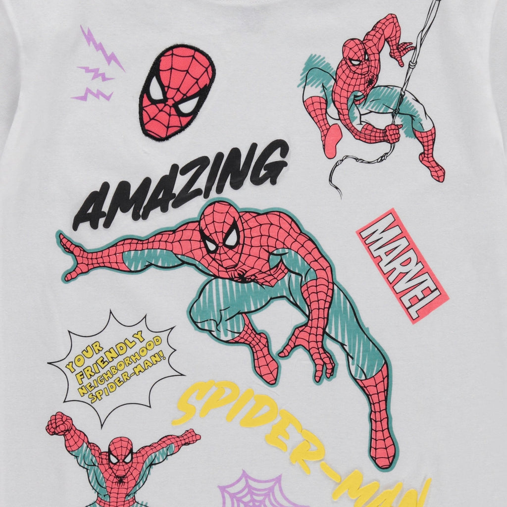 Marvel Amazing Spiderman Super Hero Girls Short Sleeve T-Shirt- Little and Big Girl Sizes 4-16