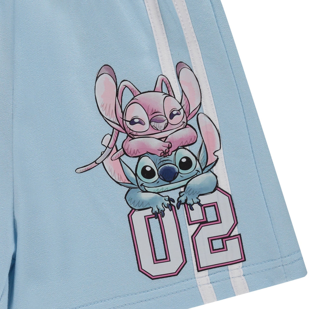 Disney Girls Lilo and Stitch Embroidered Soccer Jersey and Shorts Clothing Set- Little and Big Girls Sizes 4-16
