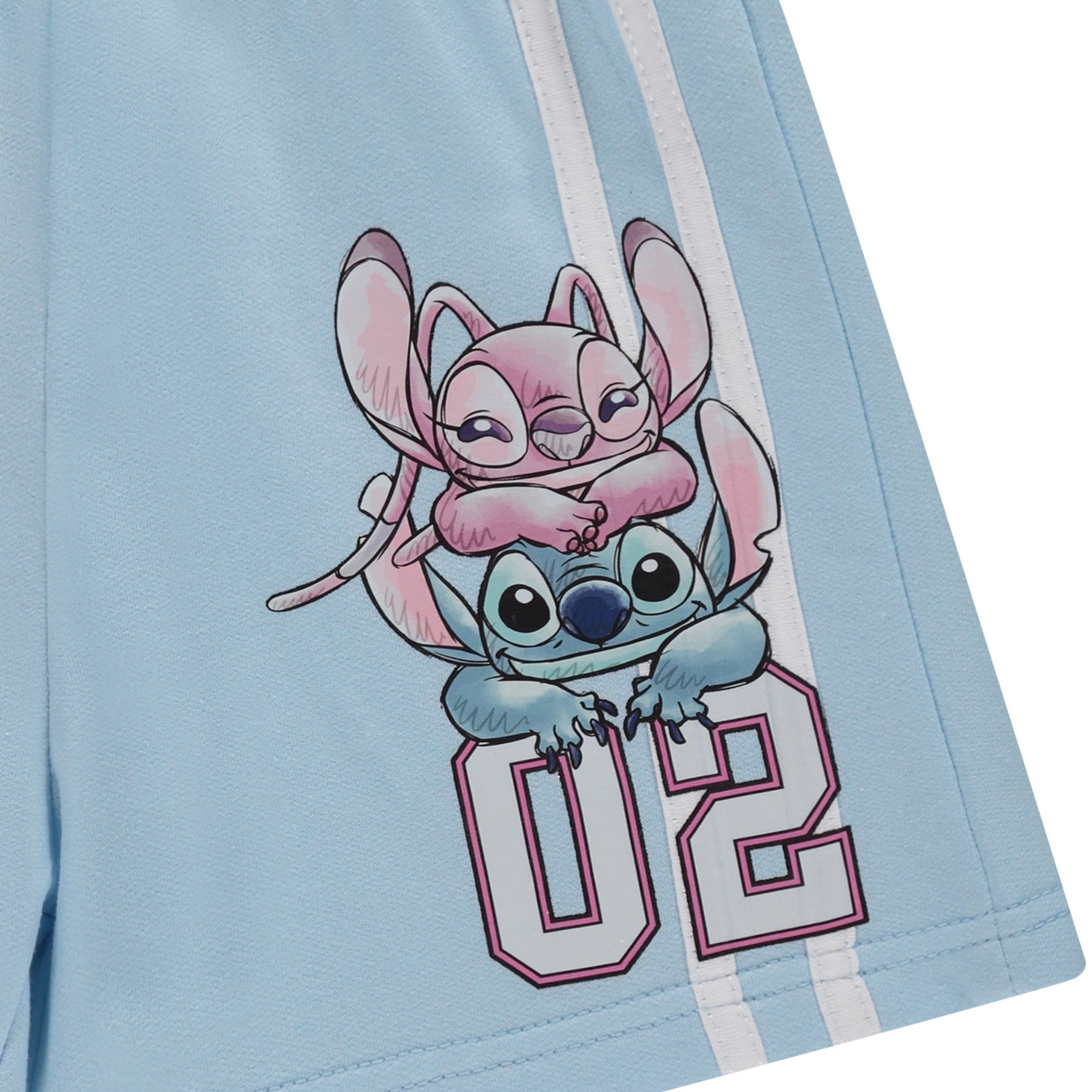Disney Girls Lilo and Stitch Embroidered Soccer Jersey and Shorts Clothing Set- Little and Big Girls Sizes 4-16