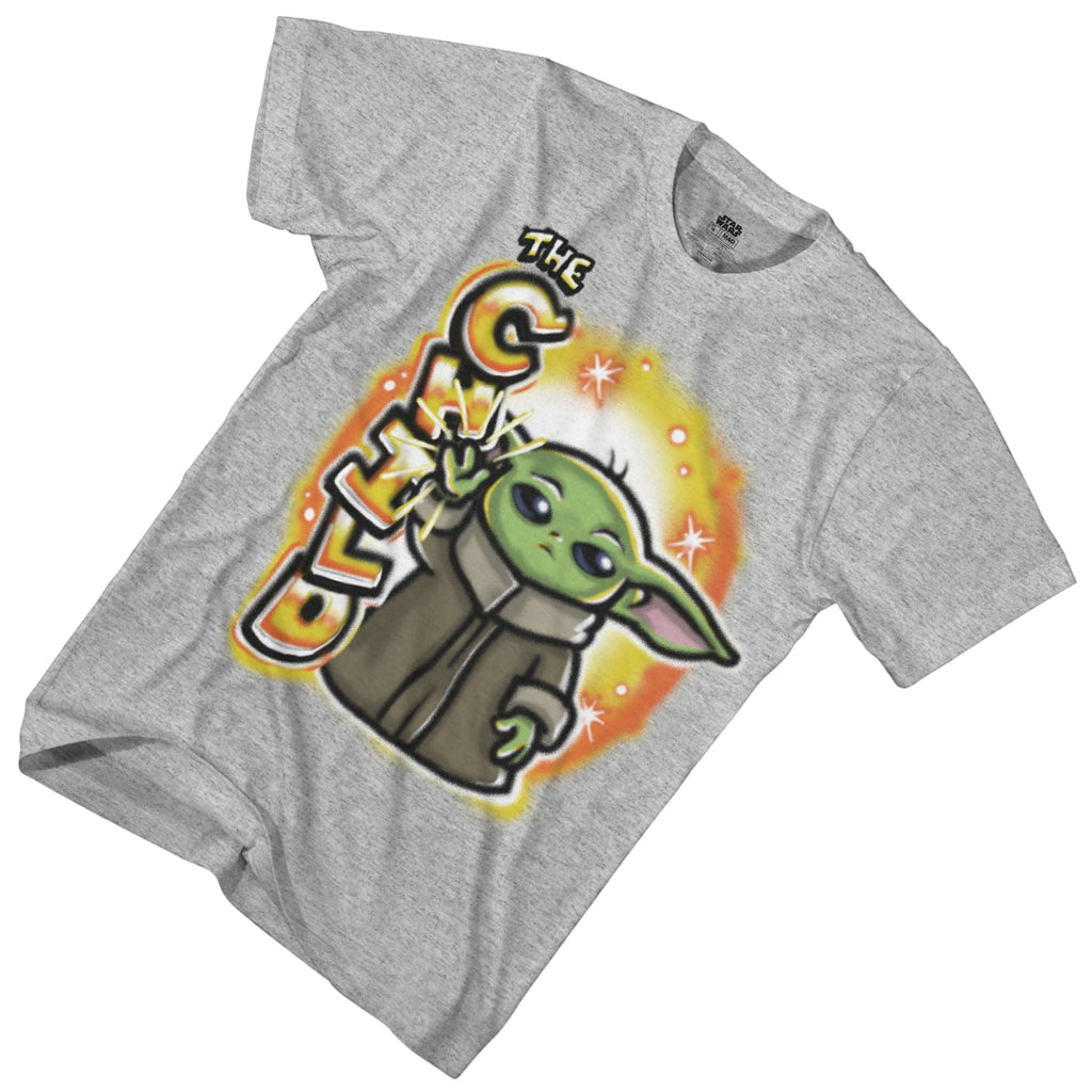 STAR WARS Boys Baby Yoda T-Shirt - Mandalorian The Child Boys Boys Short Sleeve T-Shirt- Air Brushed