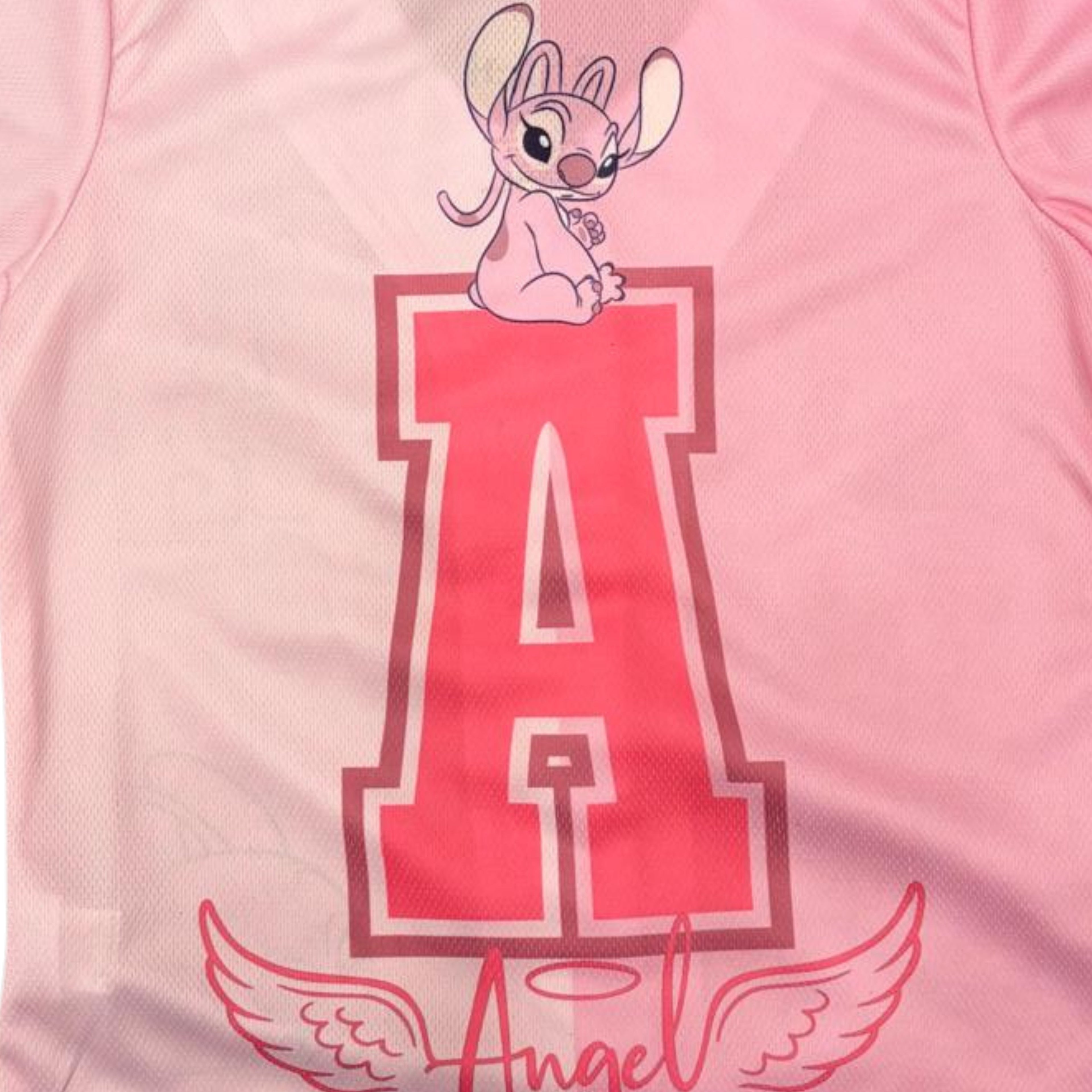 Disney Girls Baseball Jersey T-Shirt with Lilo & Stitch and Mickey Mouse- Girls Sizes 4-16 Hot Pink