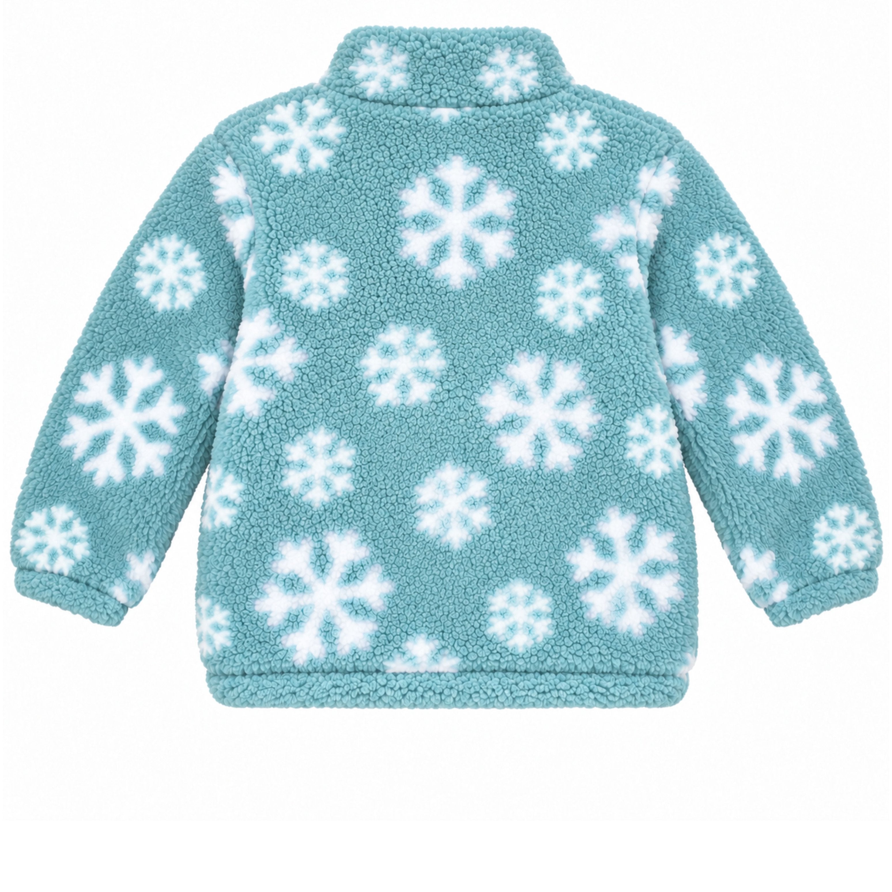 Bluey Toddler Sherpa Full-Zip Jacket, Snowflake Print, Light Aqua