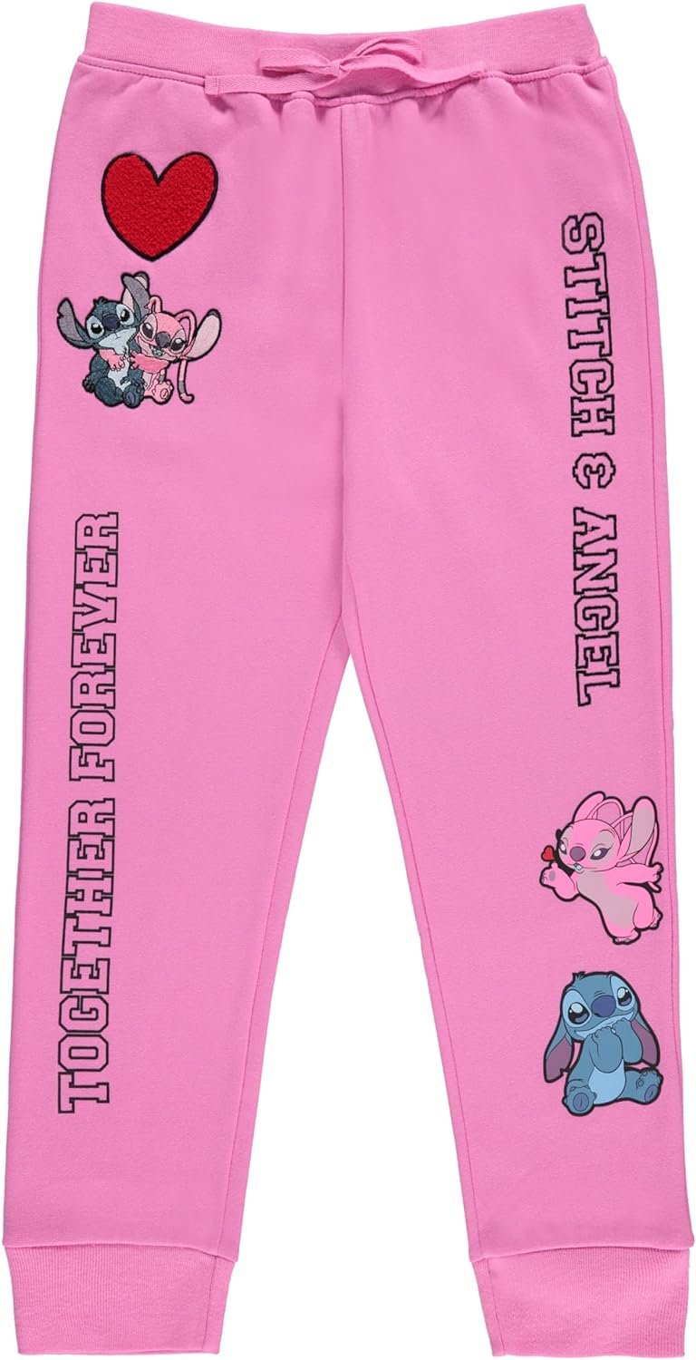 Disney Girls Lilo and Stitch Jogger Sweatpants with Minnie Mouse & Disney Princesses, Little and Big Girls Sizes 4-16