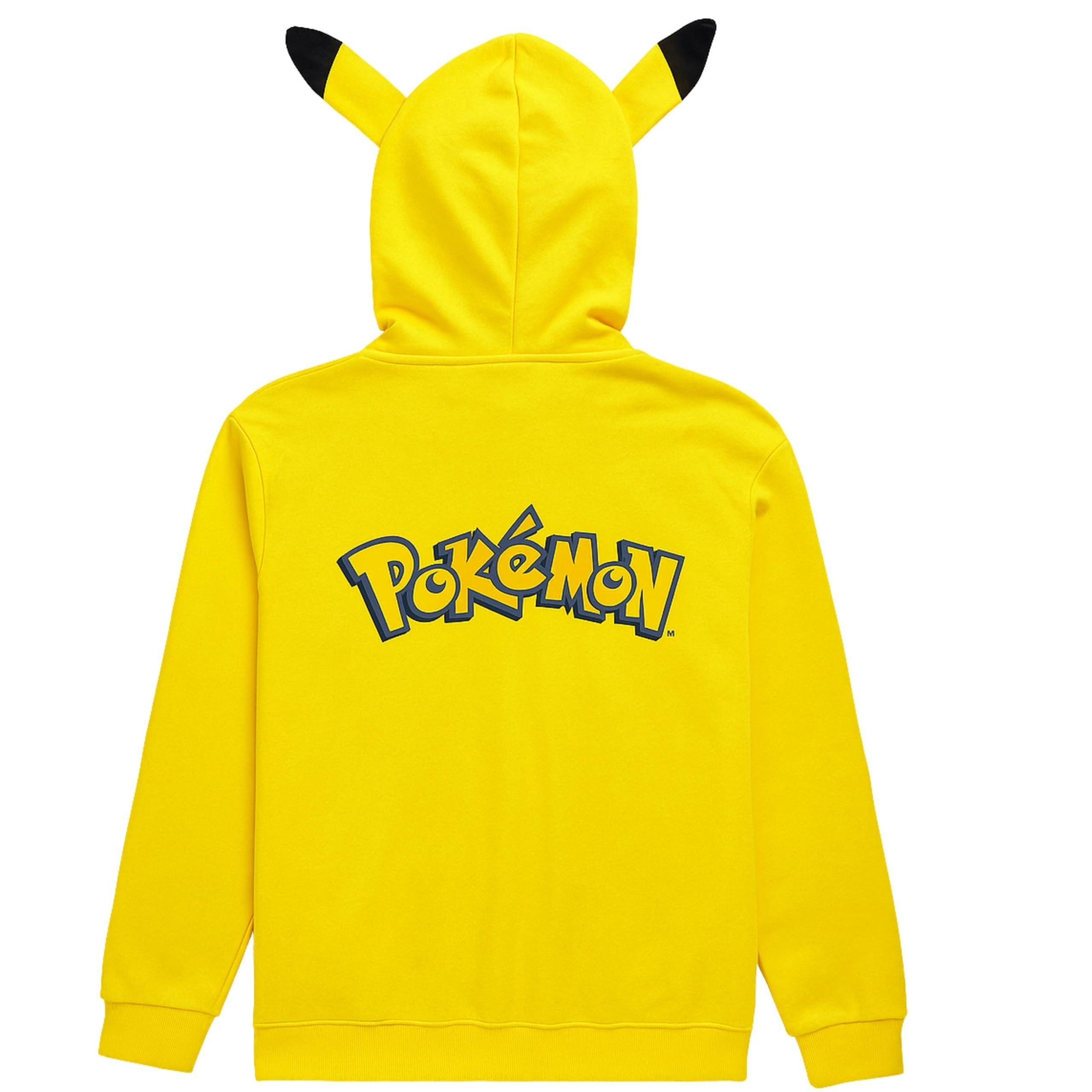 Pokémon Pikachu Costume Hoodie with 3D Ears, Long Sleeve Hooded Sweatshirt, Boys S-XL