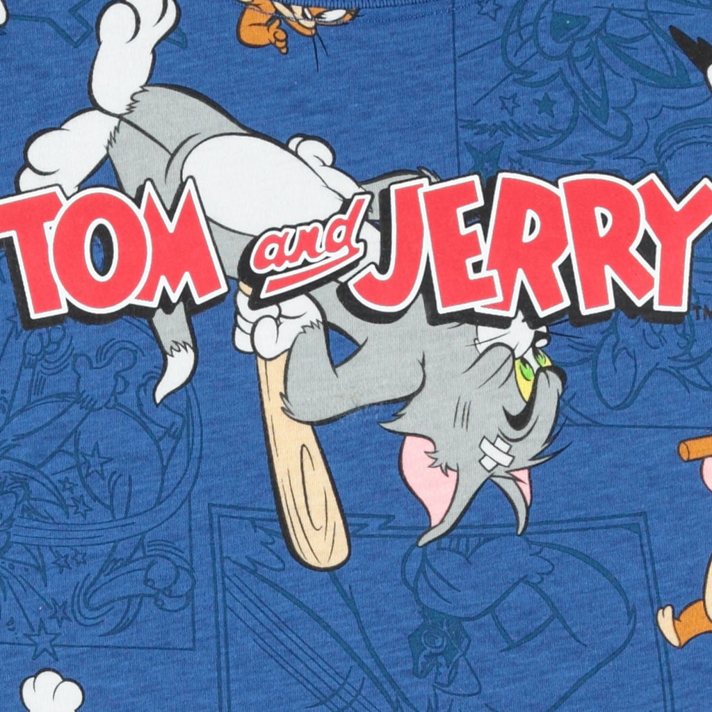 Tom and Jerry Boys Short Sleeve T-Shirt - All Over Print Design Tom and Jerry Tee