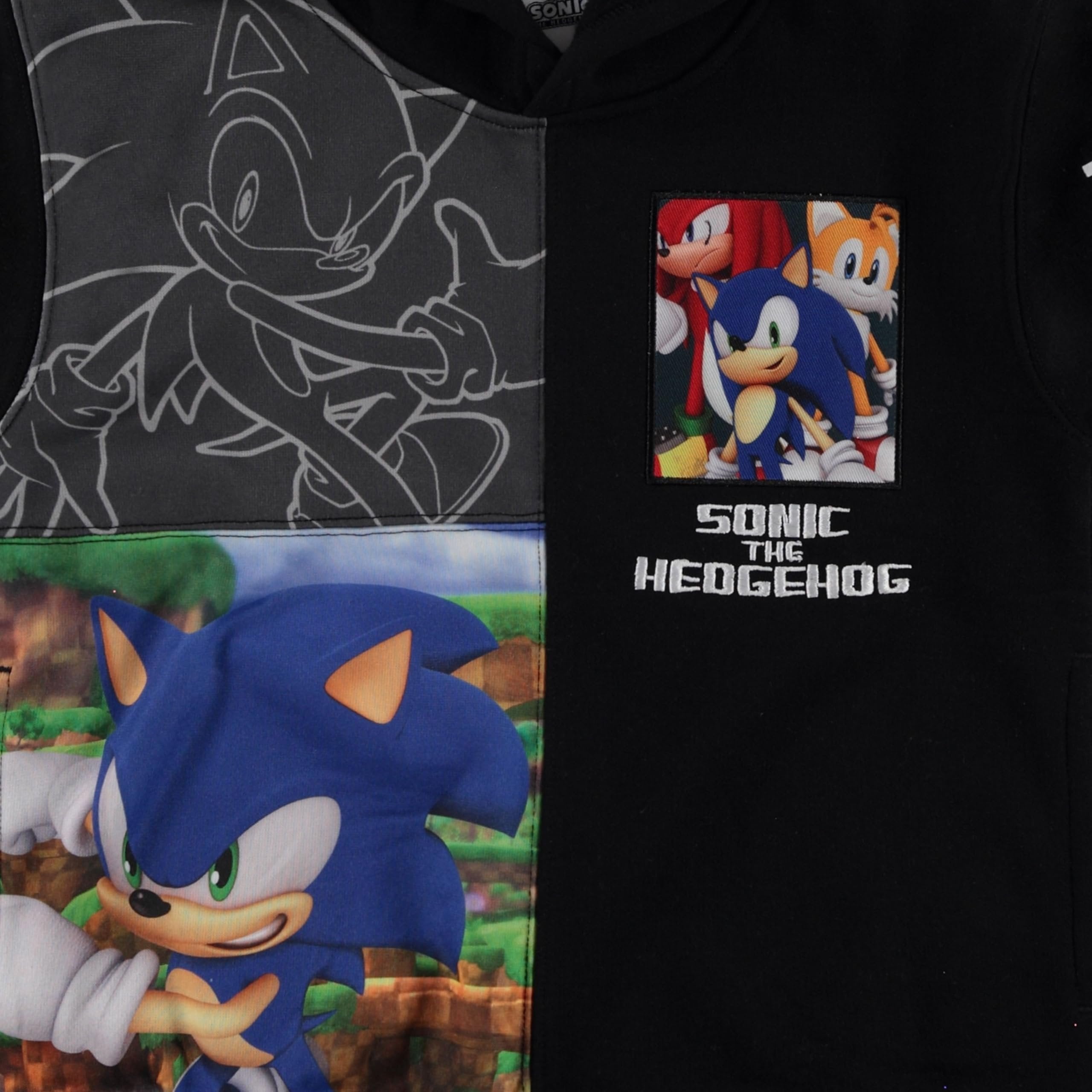 Boys Sonic The Hedgehog Pullover Hoodie- Sonic, Tails, Shadow and Knuckles Sizes 4-7