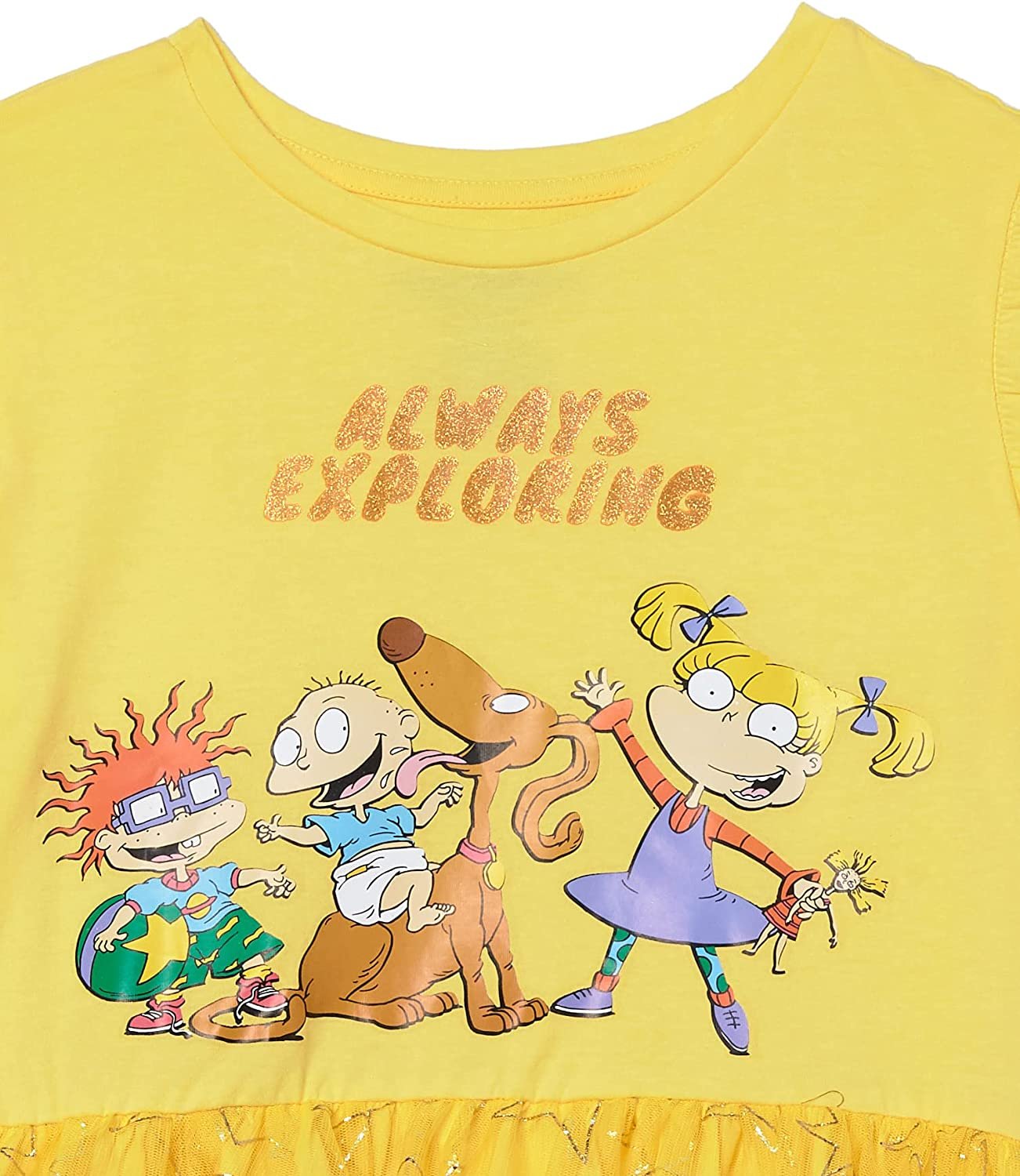 Nickelodeon Rugrats Angelica Ruffle Sleeve Tulle Dress-Girls 4-16