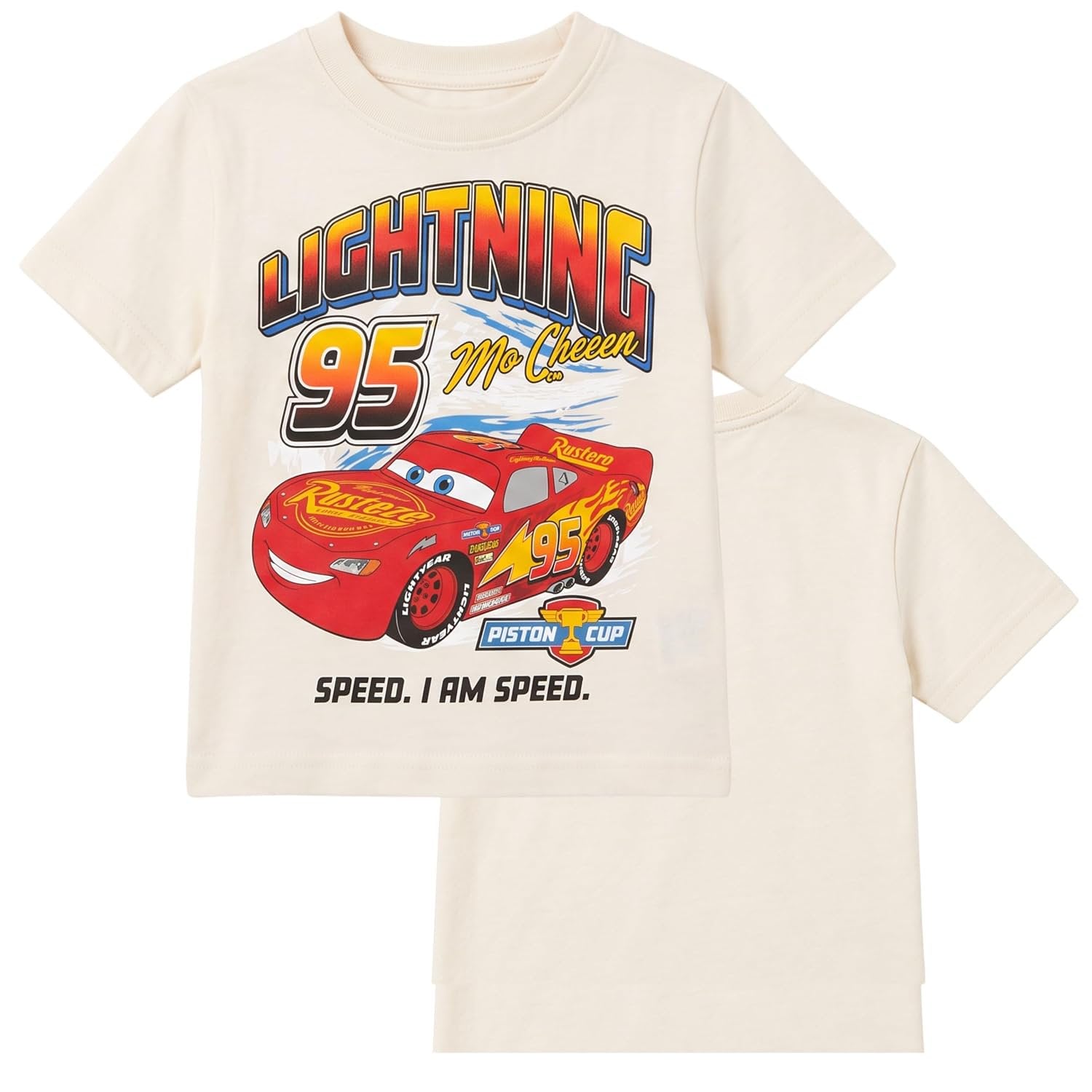 Disney Cars Lightning McQueen Toddler Boys T-Shirt, Short Sleeve, 2T-5T