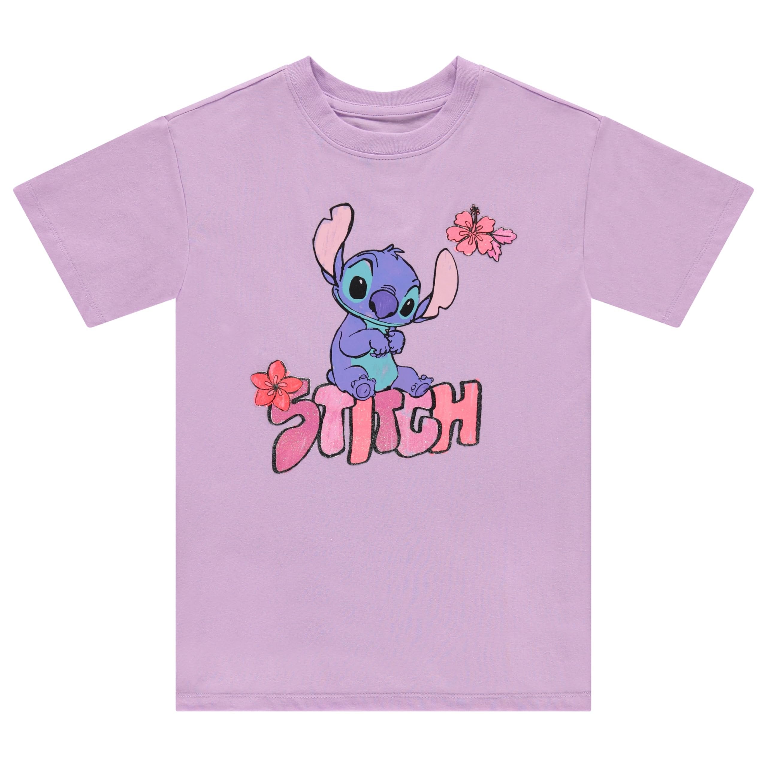Disney Lilo and Stitch Girls Short Sleeve T-Shirt- Stitch Girls Tee Sizes 4-16