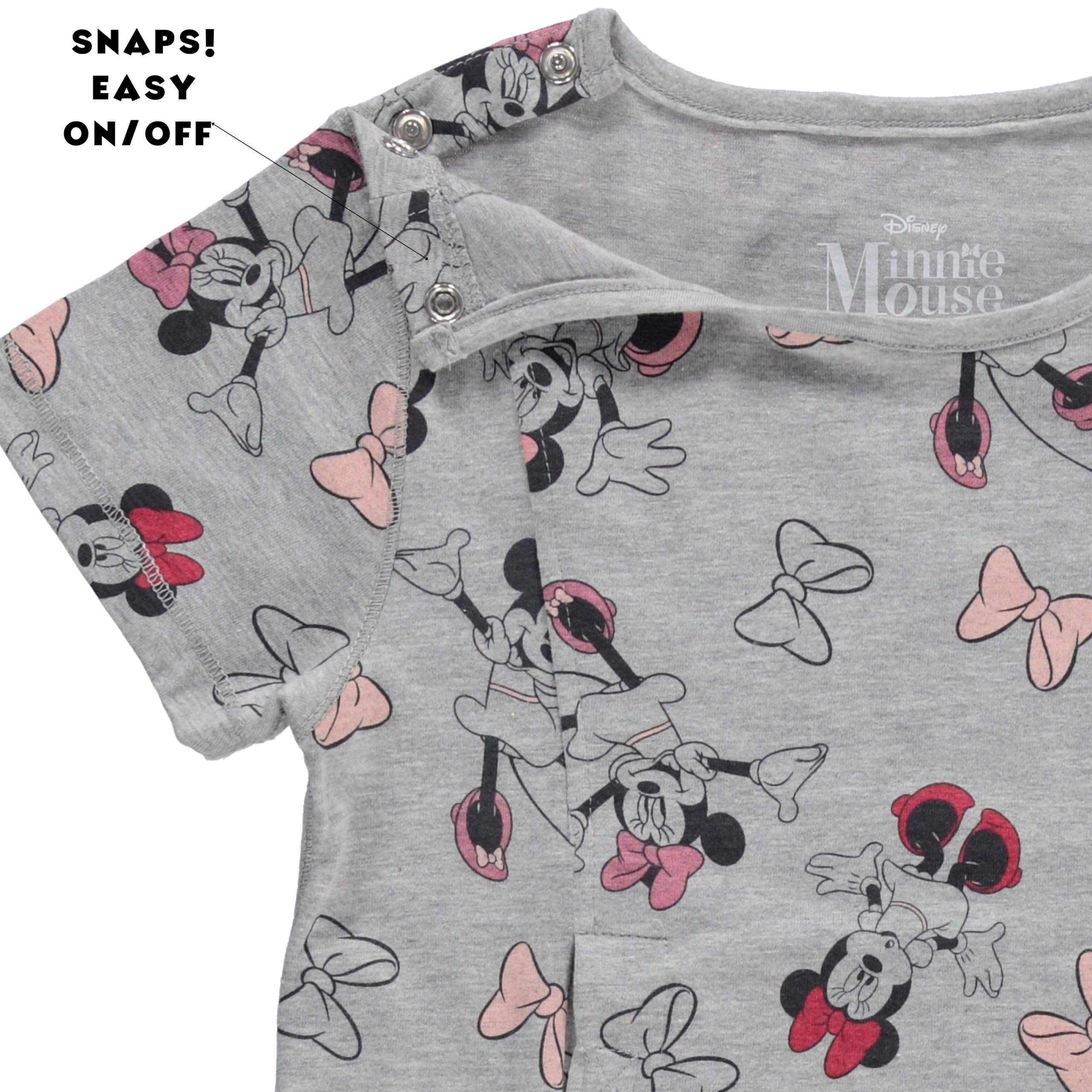 Disney Girls Minnie Mouse Adaptive T-Shirt Dress, Minnie Mouse Clothing Little and Big Girls Sizes Heather Grey