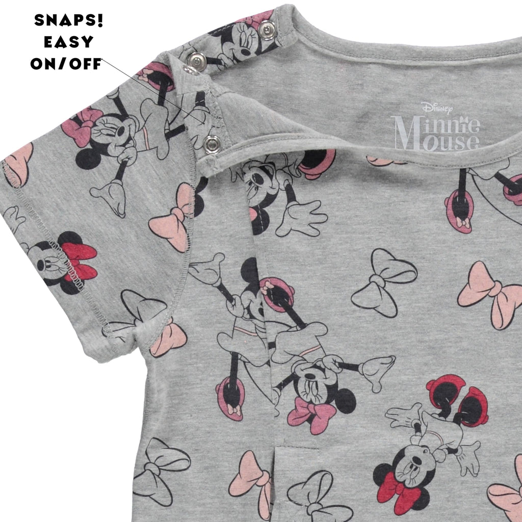 Disney Girls Minnie Mouse Adaptive T-Shirt Dress, Minnie Mouse Clothing Little and Big Girls Sizes Heather Grey