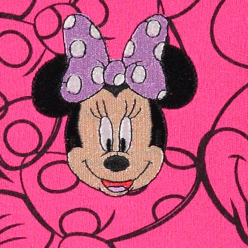 Minnie Mouse Girls Sweatshirt -Jumbo Print and Embroidery Minnie Mouse Sweater- Sizes 4-16