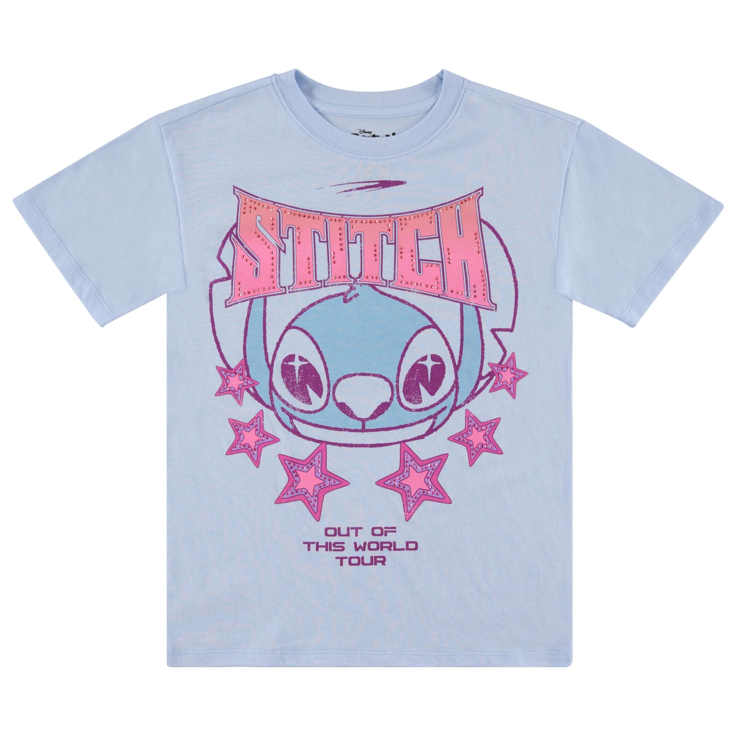 Disney Lilo and Stitch Girls Short Sleeve T-Shirt- Stitch Girls Tee Sizes 4-16