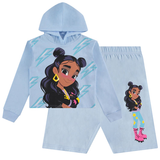 Girls Nickelodeon That Girl Lay Lay Pullover Hoodie and Shorts Clothing Set - Little and Big Girl Sizes 4-16