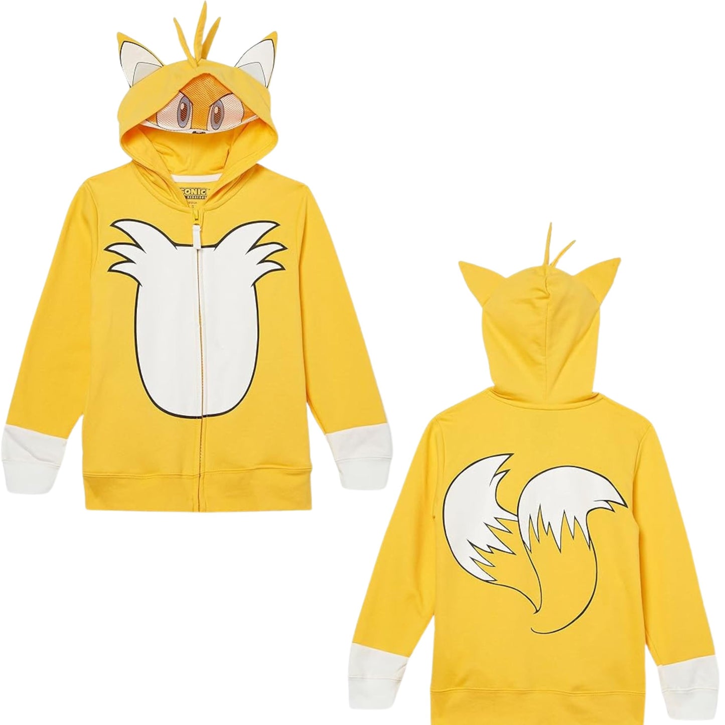 Boys Sonic The Hedgehog Shadow,Tails and Knuckles Cosplay Zip Up Fleece Hoodie-Boys 4-20