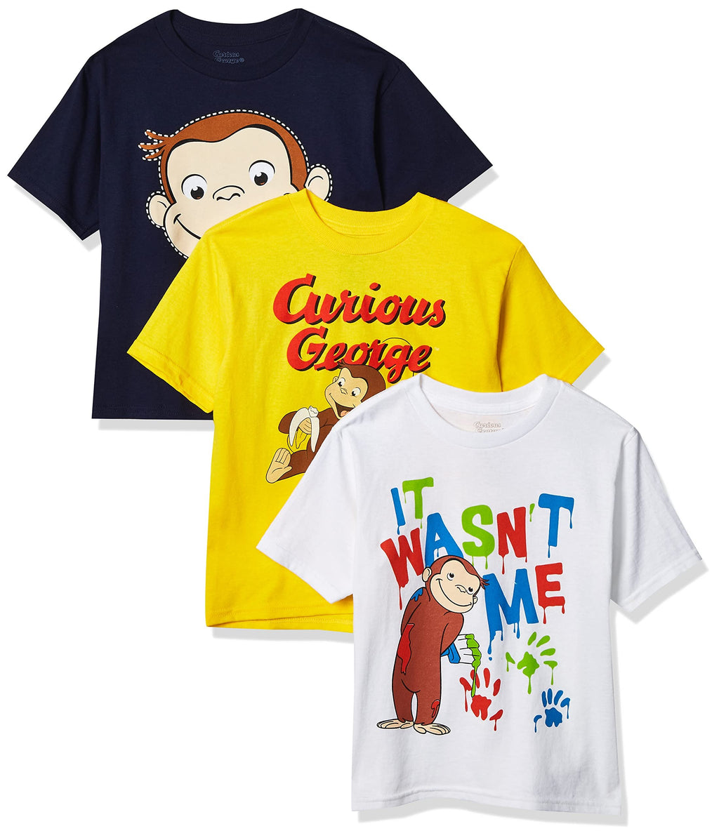 Curious George Toddler Boys' T-Shirts, Assorted Colors, 3-Pack