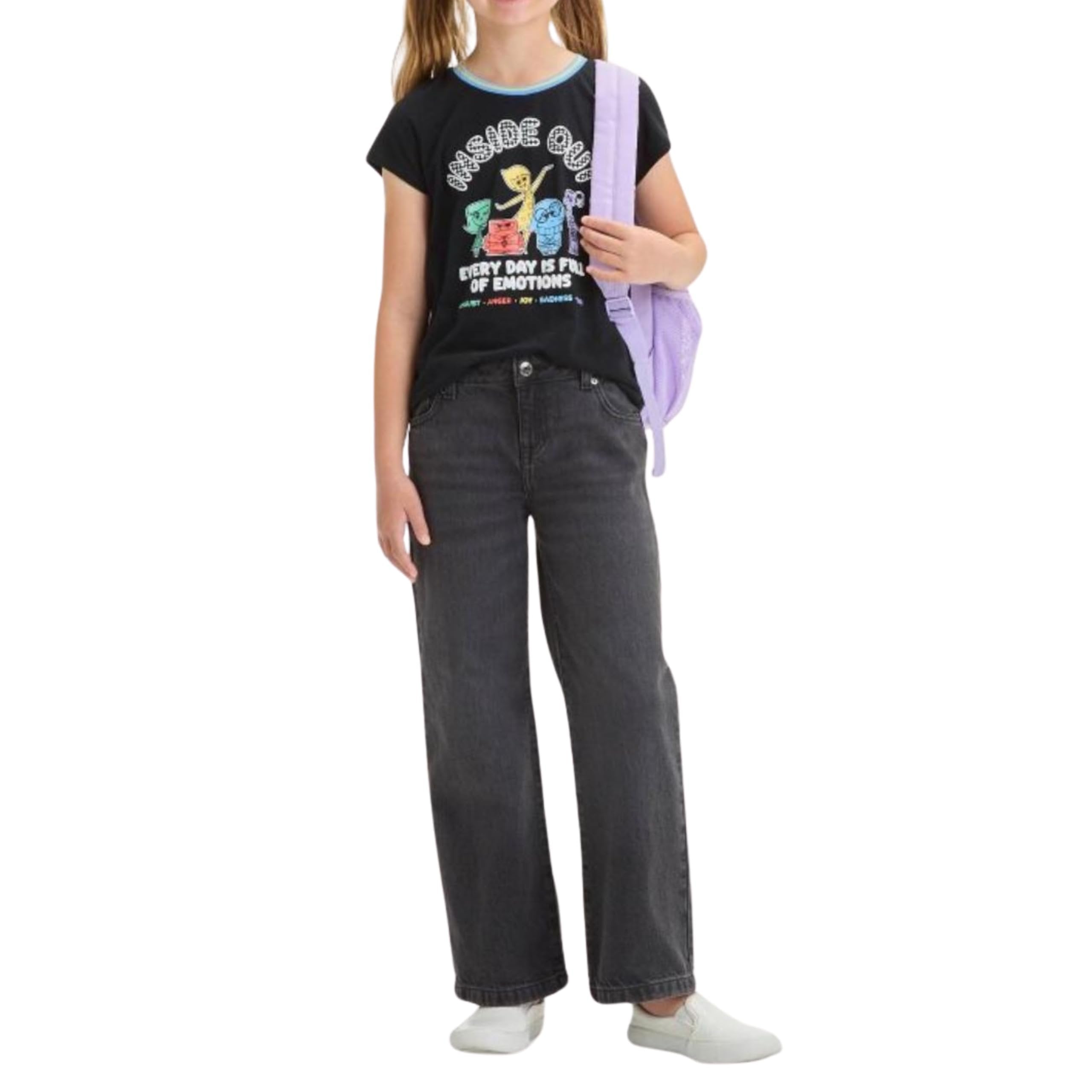 Disney Girls Inside Out Short Sleeve Graphic T-Shirt - Little Girls 4-7