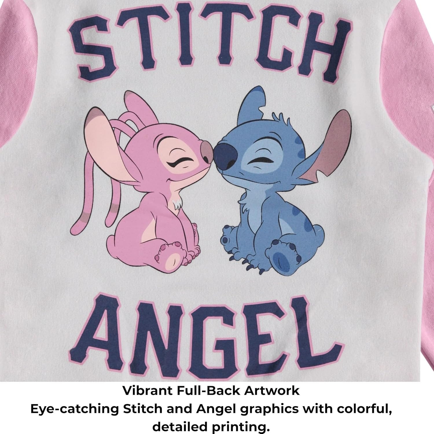 Disney Lilo,Stitch and Angel Varsity Bomber Jacket - Little and Big Girl Sizes 4-16