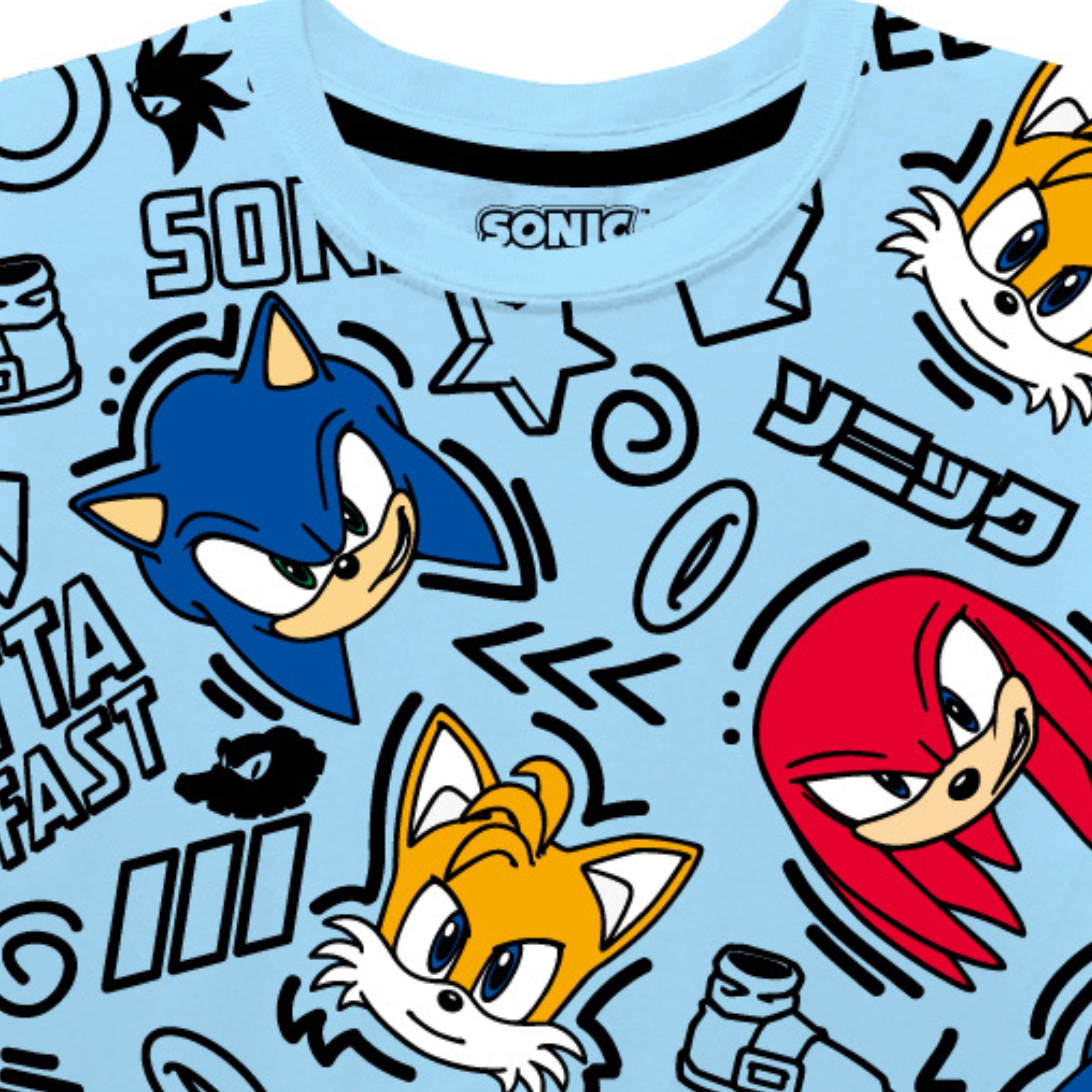 Boys Sonic the Hedgehog T-Shirt Sega Graphic Short Sleeve Crewneck Tee Little Big Boys