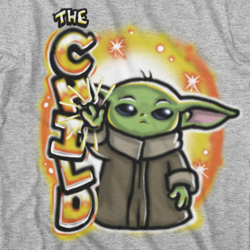 STAR WARS Boys Baby Yoda T-Shirt - Mandalorian The Child Boys Boys Short Sleeve T-Shirt- Air Brushed