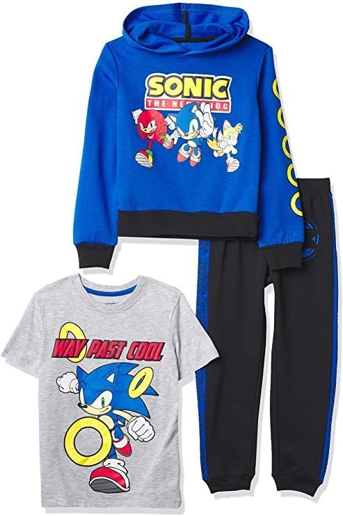 FREEZE Sonic The Hedgehog Boys Graphic Hoodie, Top and Jogger Pants 3-Piece Outfit Set