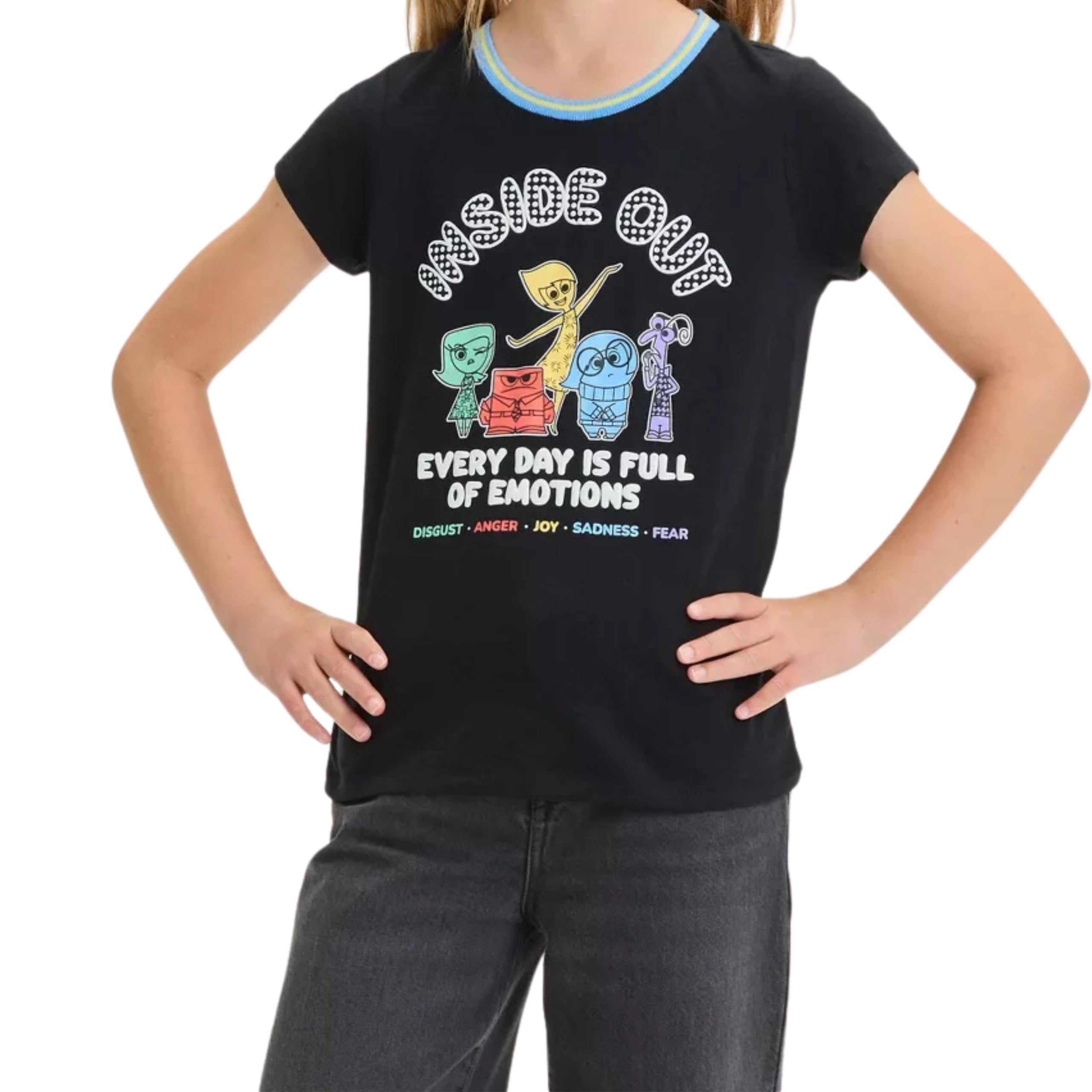 Disney Girls Inside Out Short Sleeve Graphic T-Shirt - Little Girls 4-7