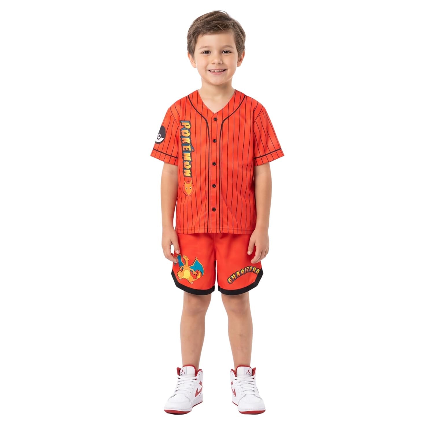 Pokemon Boys Baseball Jersey and Shorts Set, 2 Piece Outfit