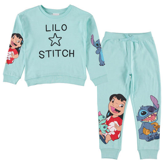 Disney Girls Lilo & Stitch Clothing Set - Stitch Sweatshirt Hoodie and Jogger - 2-Piece Outfit Set - Sizes 4-16