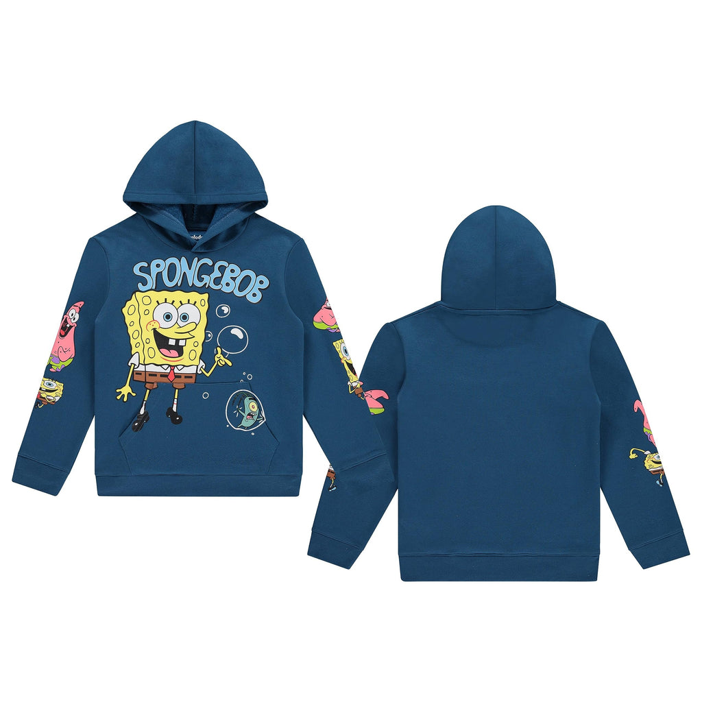 SpongeBob SquarePants Boys Pullover Hoodie - Little and Big Boys Sizes 4-20 Blue