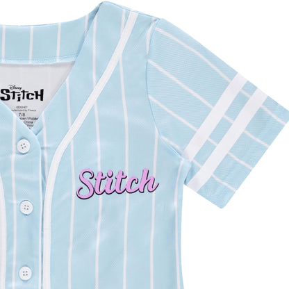 Disney Girls Baseball Jersey T-Shirt with Lilo & Stitch and Mickey Mouse- Girls Sizes 4-16 Hot Pink