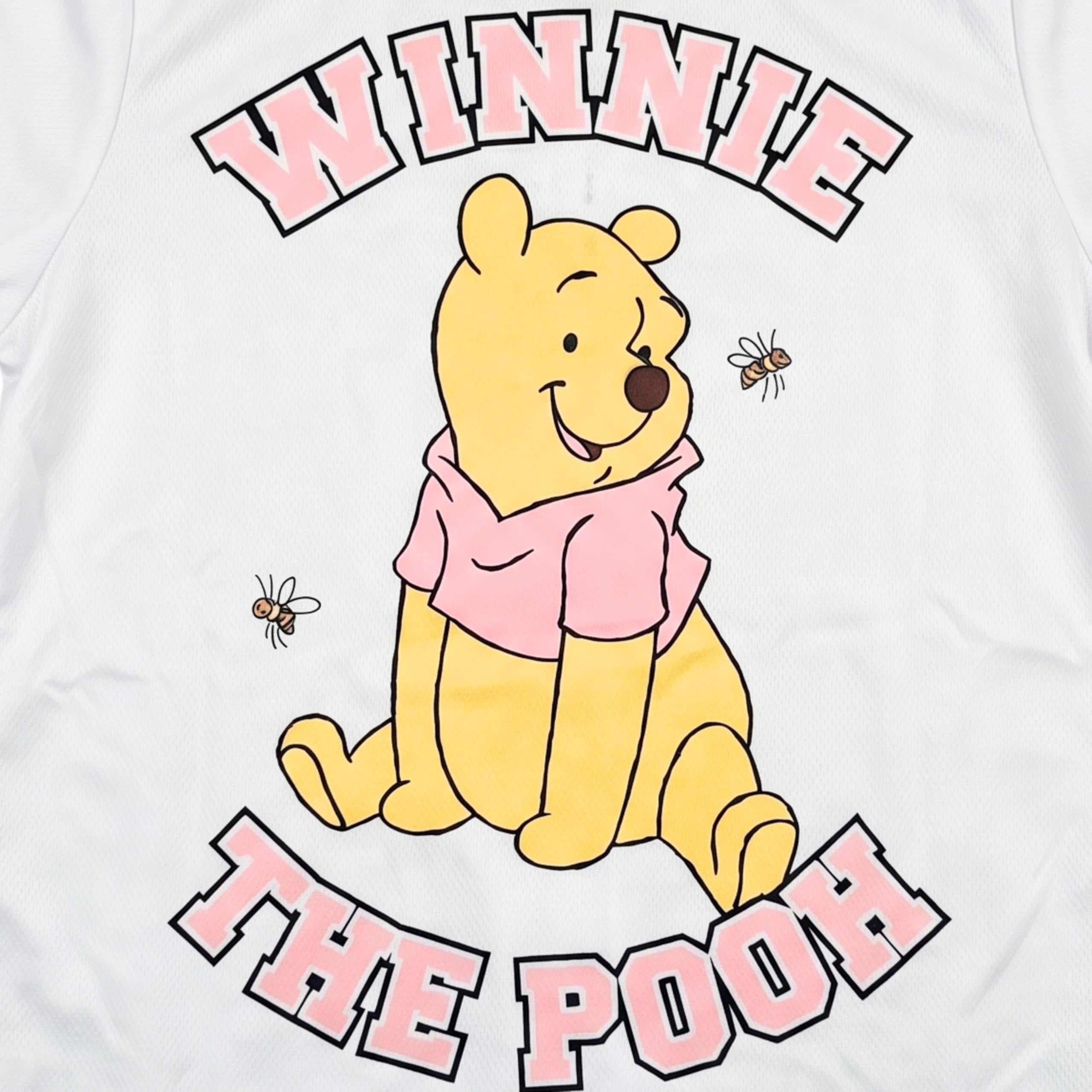 Disney Winnie the Pooh Girls Baseball Jersey Shirt, Button Front Graphic Top, Kids Sizes 4-16