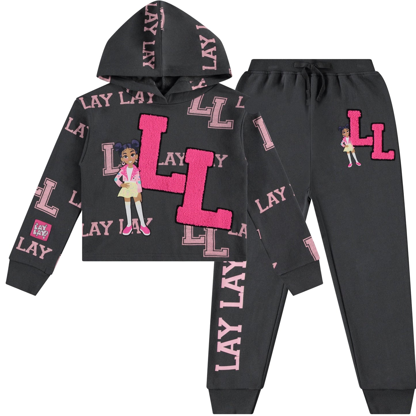 Nickelodeon Girls That Girl Lay Lay Pullover Hoodie and Jogger Sweatpants Clothing Set - Little and Big Girl Sizes 4-16