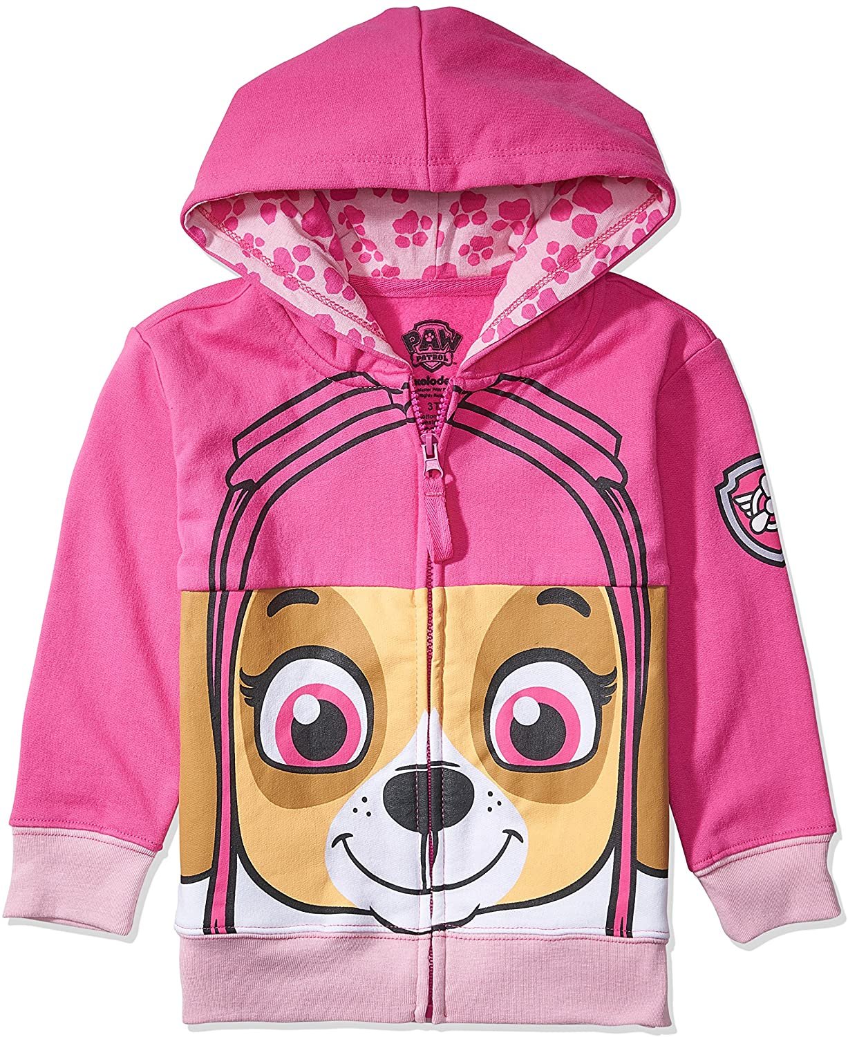 Nickelodeon Paw Patrol Character Big Face Zip-up Hoodies - Skye, Everest - Toddlers