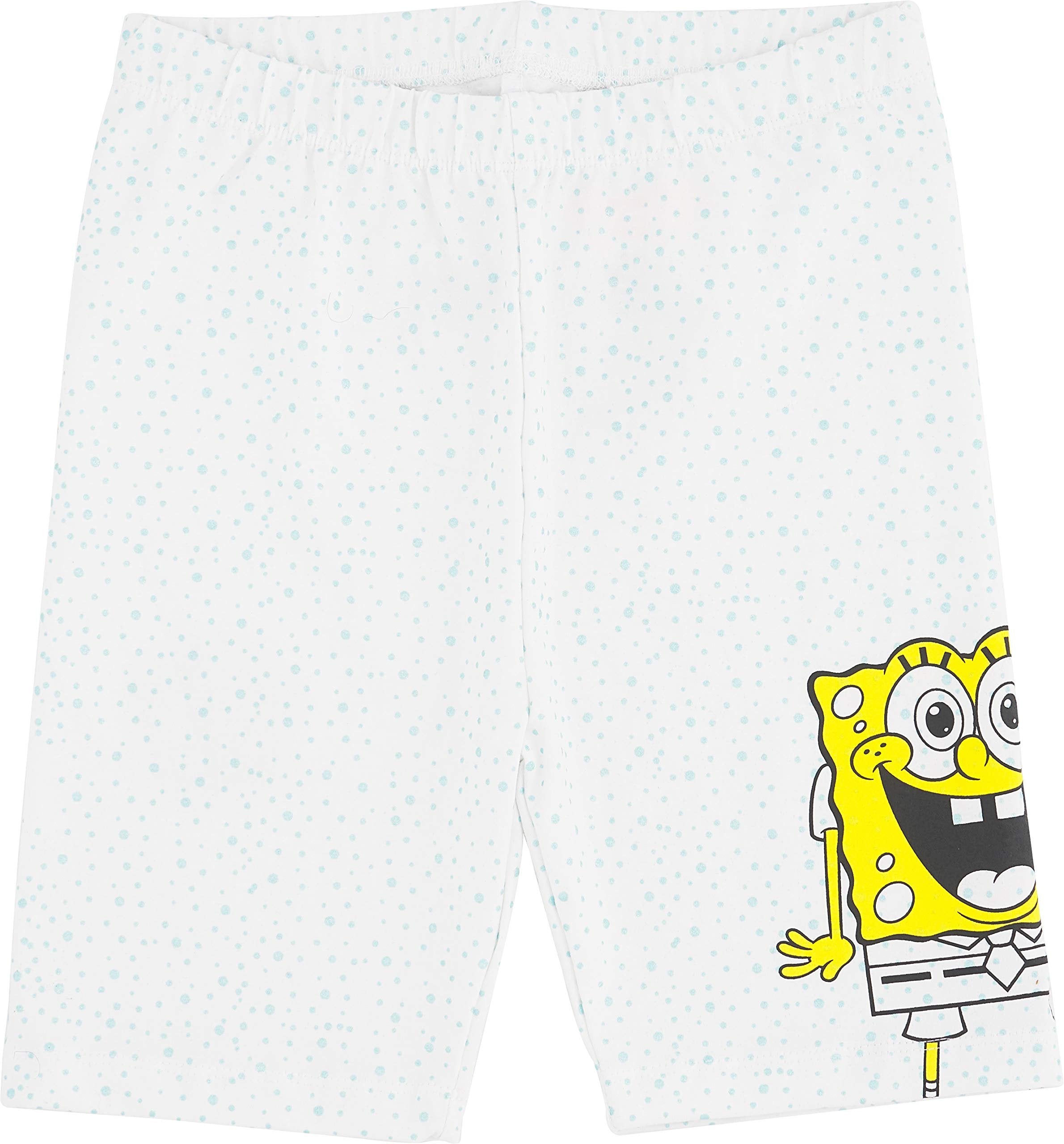 SpongeBob SquarePants Girls Biker Shorts and Oversized Cozy T-Shirt- 2- Piece Set