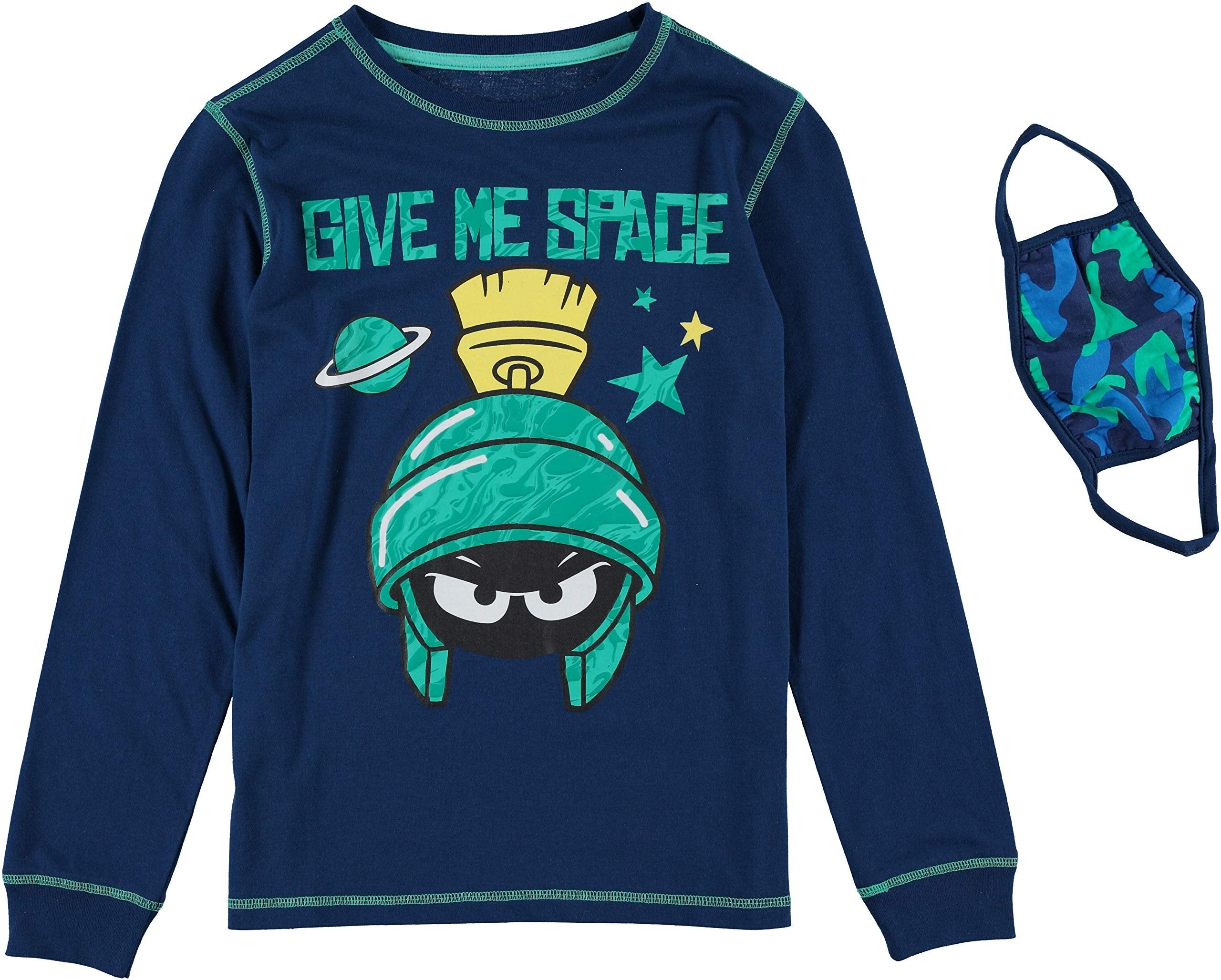 Looney Tunes Marvin The Martian Boys Long Sleeve T-Shirt with Face Mask