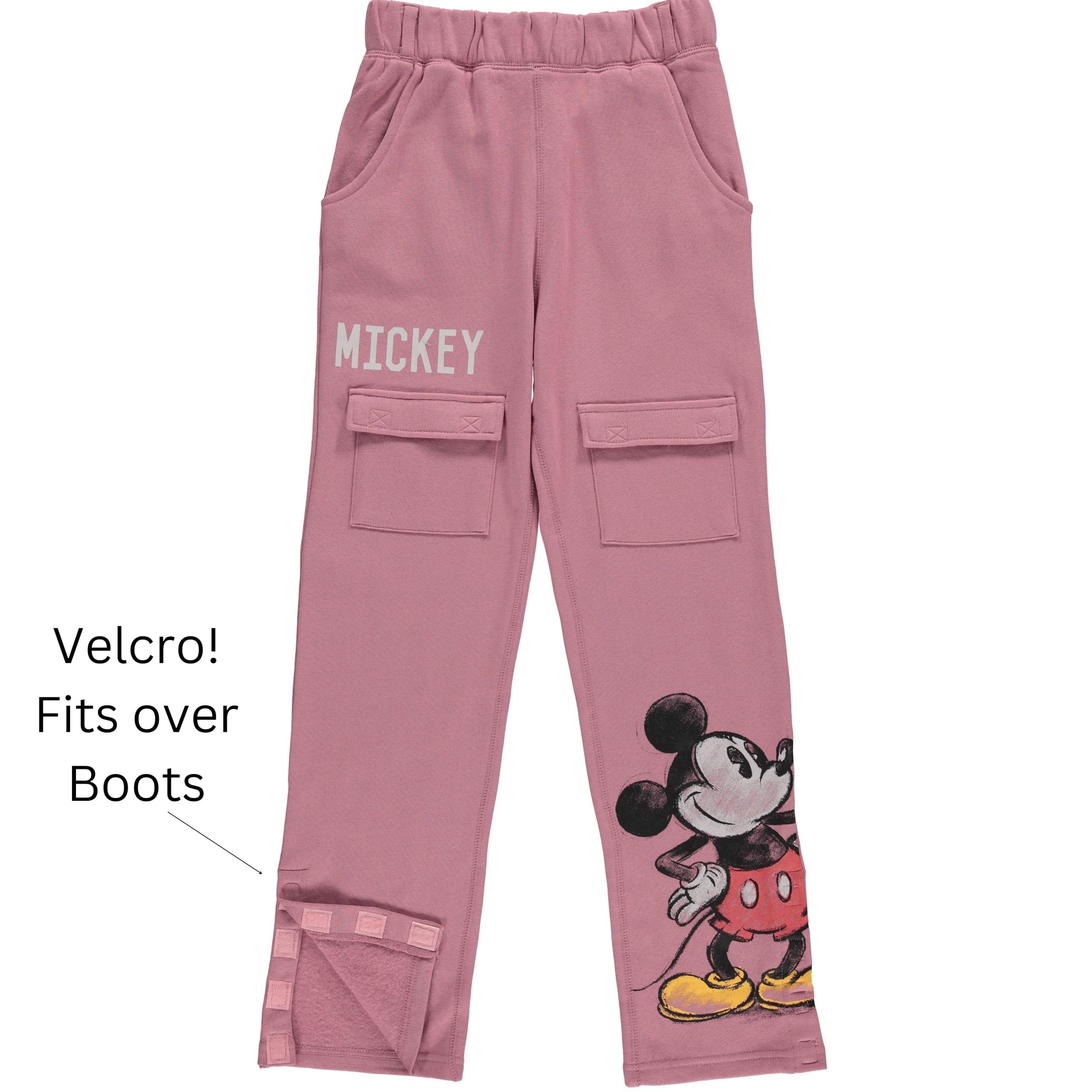 Boys Mickey Mouse Adaptive T-Shirt & Cargo Sweatpants Set, Classic Mickey Mouse Clothing Little and Big Boys Sizes