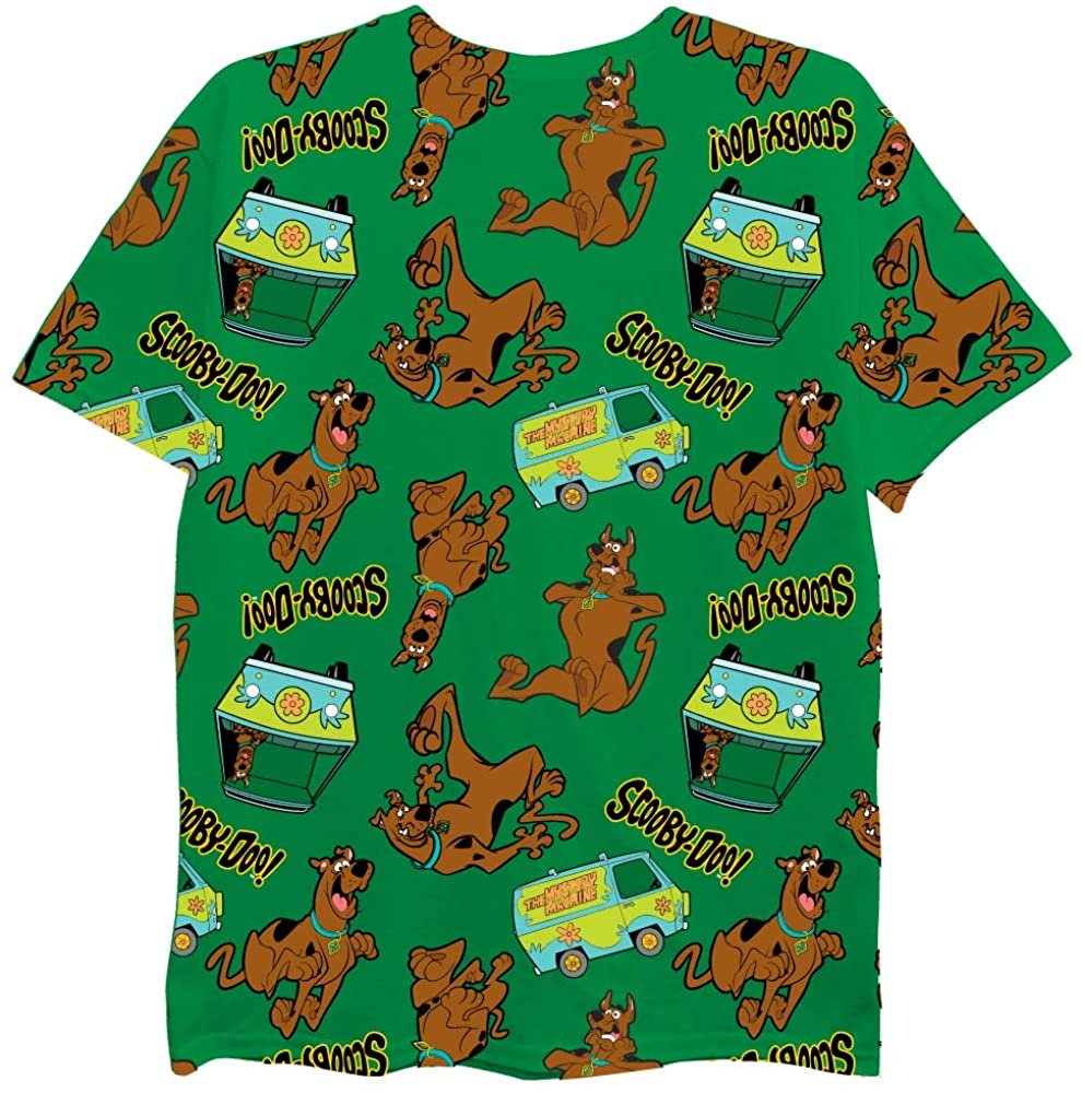 Scooby-Doo Boys T-Shirt - Graphic Design Split T-Shirt and All Over Print Boys Sizes 4-20