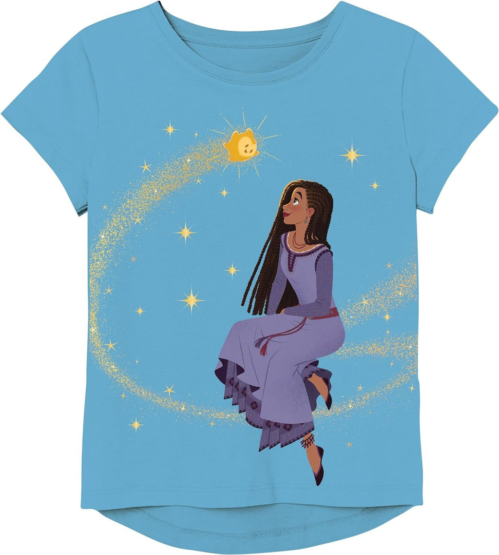 Disney Girls Wish Movie Asha Star & Valentino Short Sleeve T-Shirt - Sizes 2-16