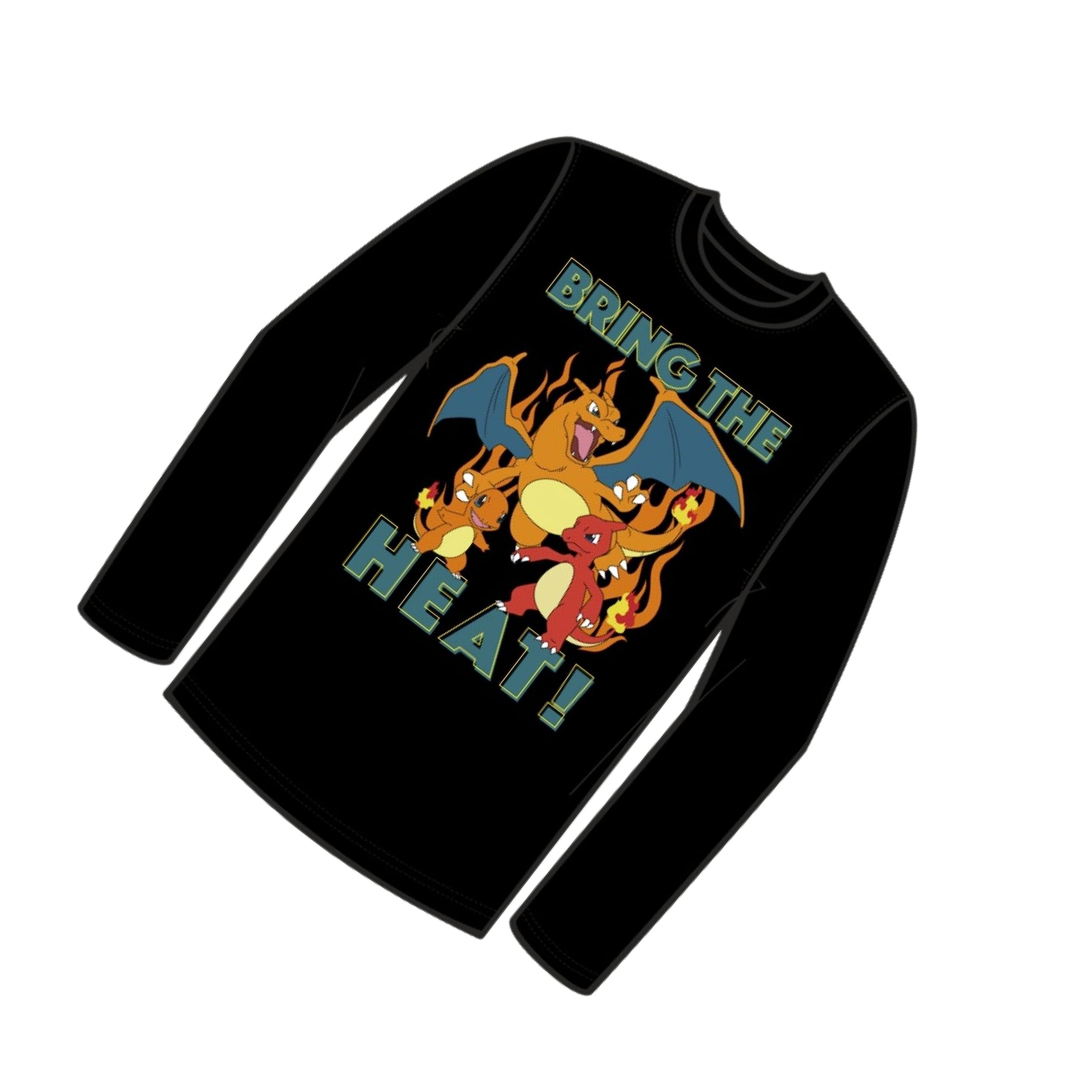 Pokemon Big Boys Charizard Long Sleeve T-Shirt Charizard Team Evolution