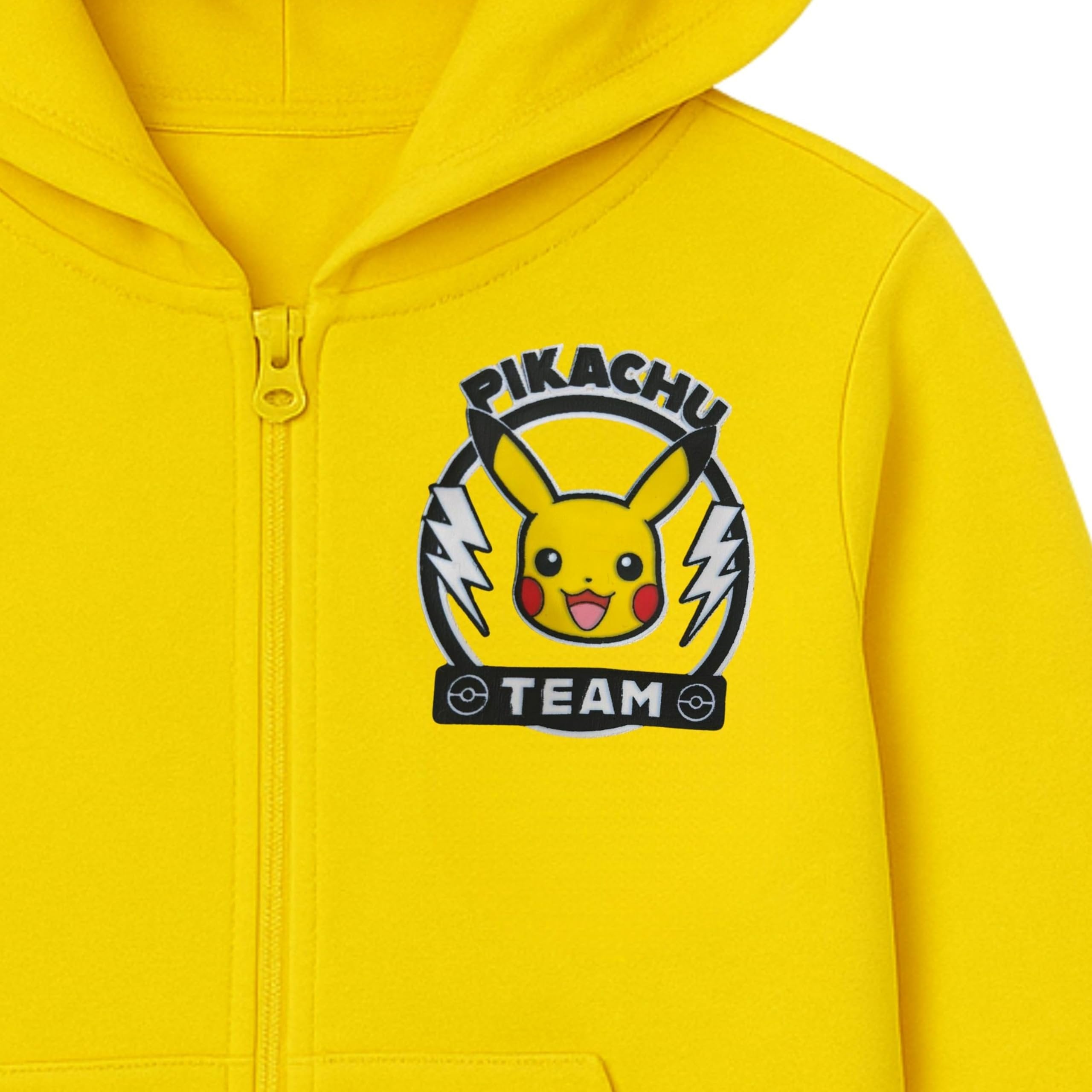 Pokémon Pikachu Costume Hoodie with 3D Ears, Long Sleeve Hooded Sweatshirt, Boys S-XL