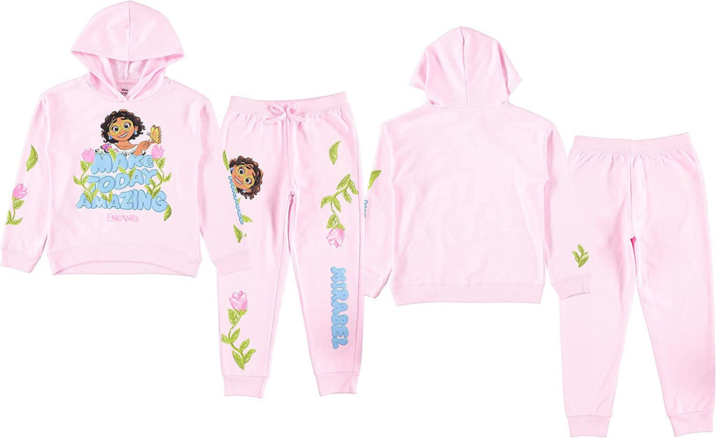 Disney Girls ENCANTO Hoodie and Jogger Clothing Set - Mirabel, Isabela and The Magic of Family 2 Piece Set Sizes 4-16