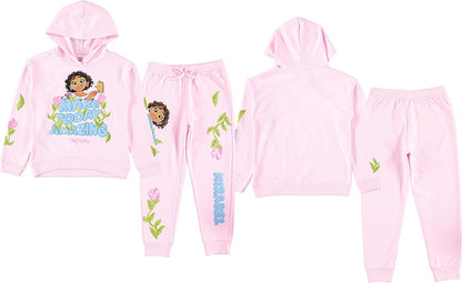 Disney Girls ENCANTO Hoodie and Jogger Clothing Set - Mirabel, Isabela and The Magic of Family 2 Piece Set Sizes 4-16